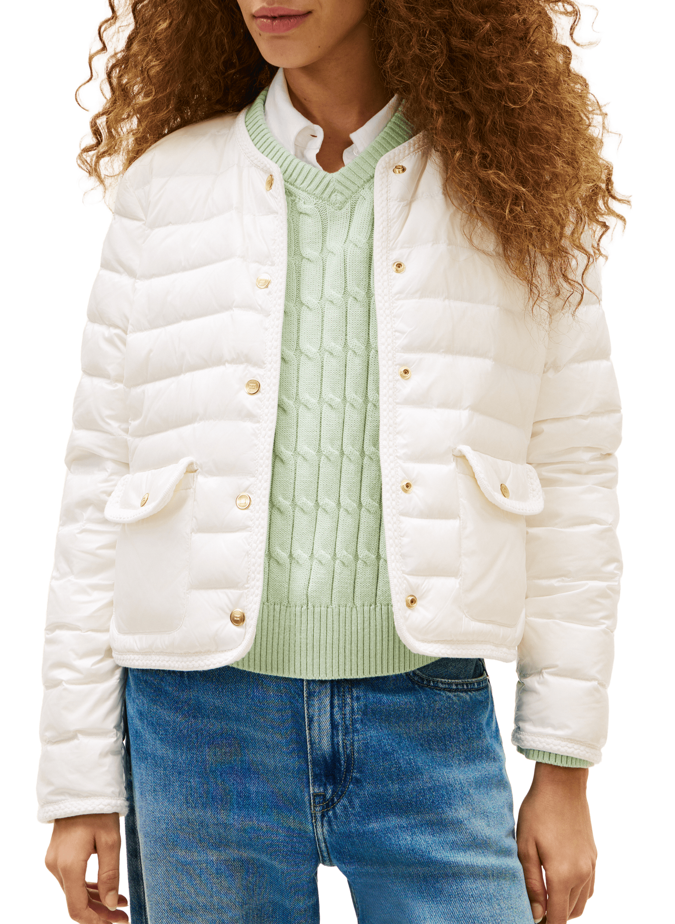 Quilted straight jacket TOMMY HILFIGER White