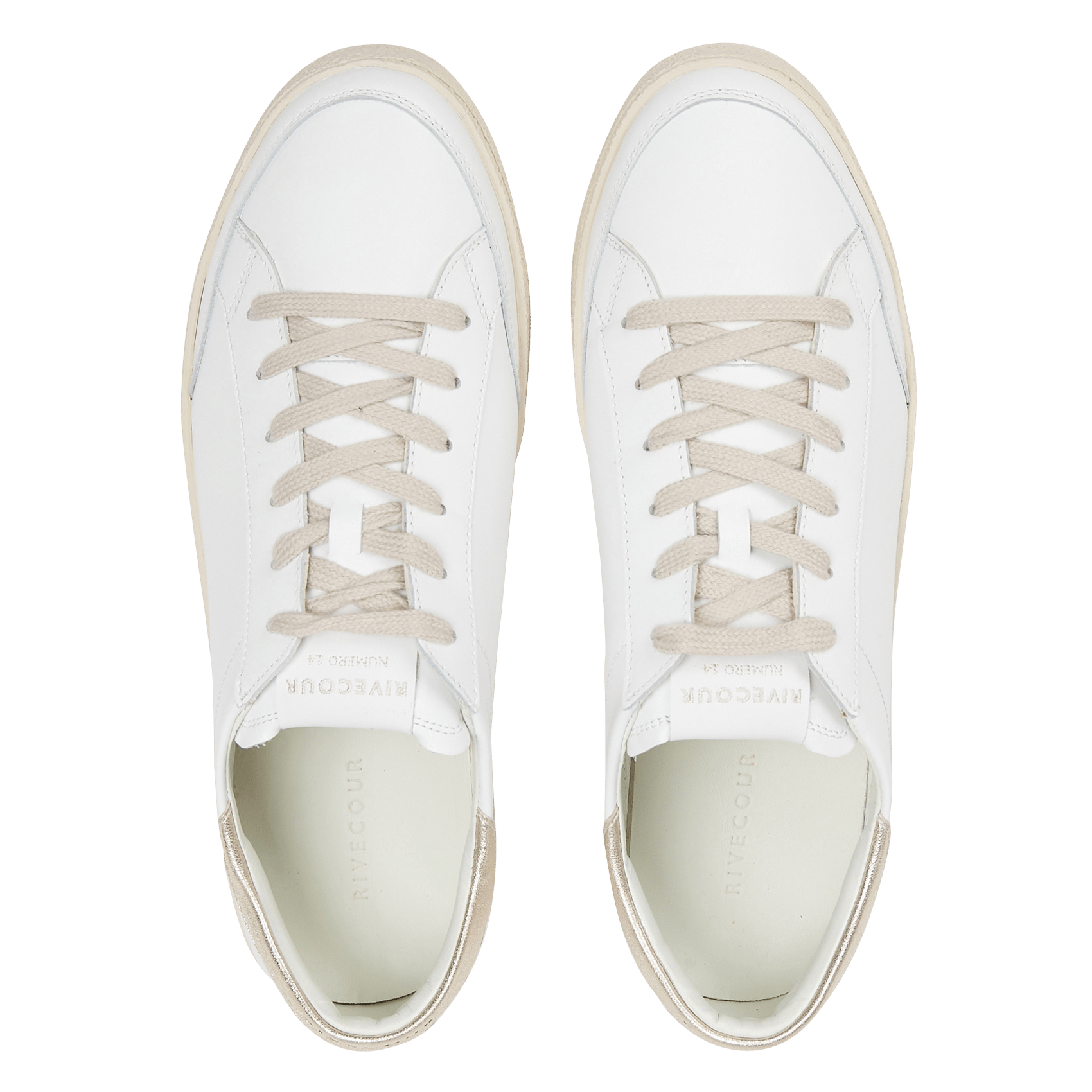 Baskets basses en cuir n°14 RIVECOUR Blanc