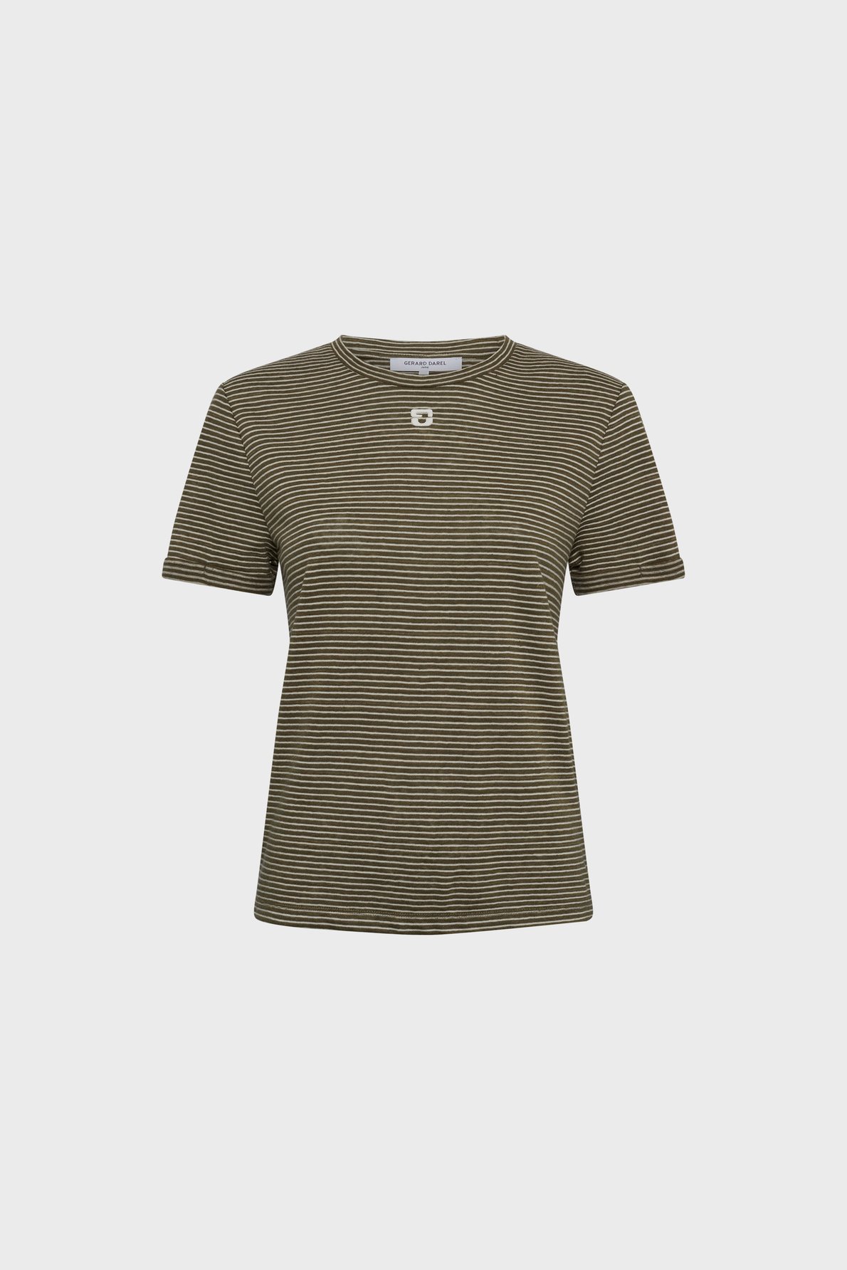 T-shirt rayé en lin et coton - melva GERARD DAREL Vert