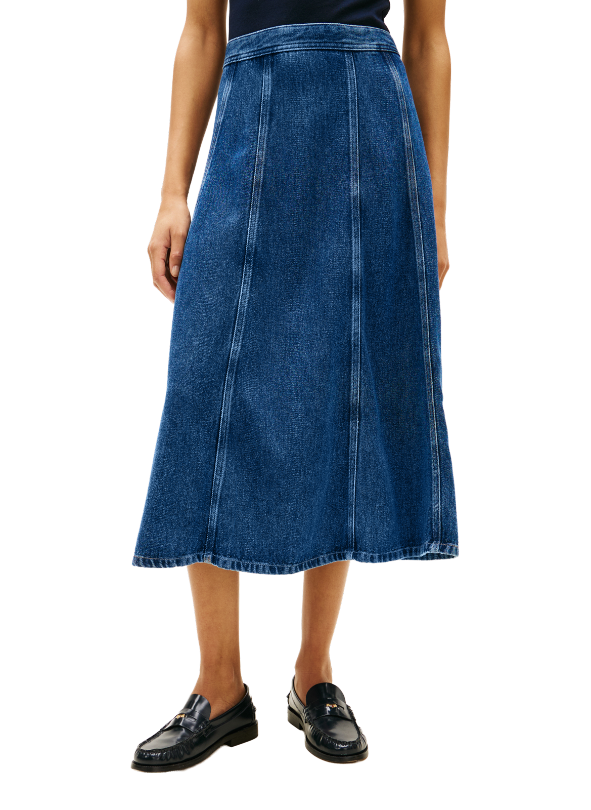 Jupe midi en jeans TOMMY HILFIGER Bleu