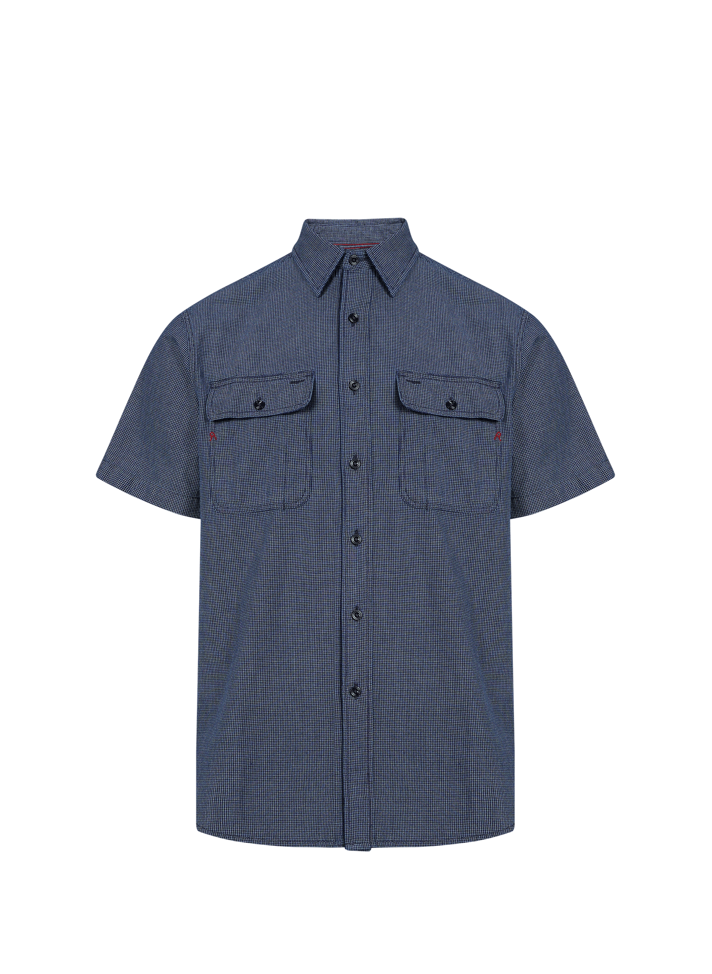 Chemise manches courtes à carreaux en coton REPLAY Bleu