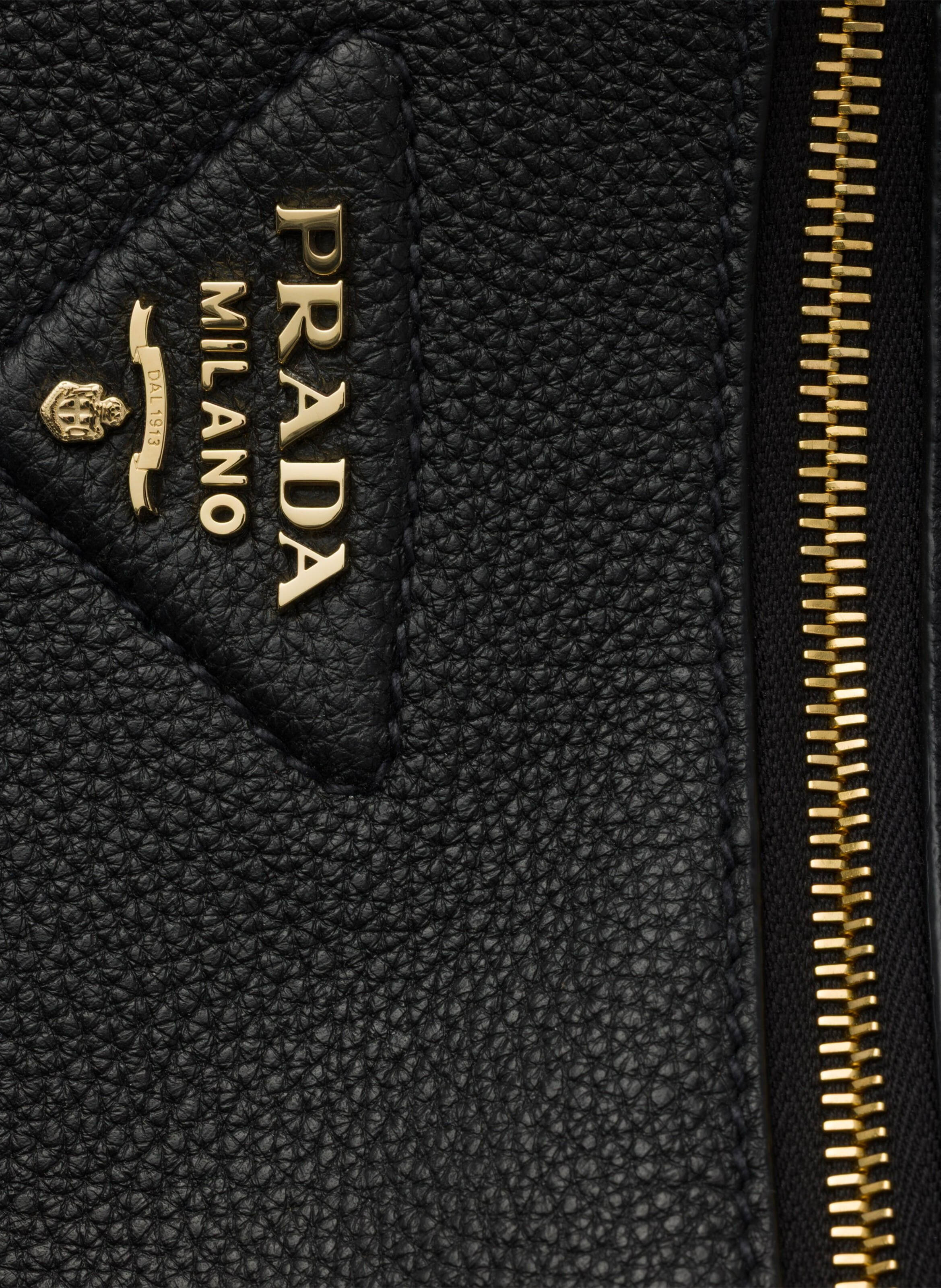 Sac porté épaule en cuir PRADA Noir