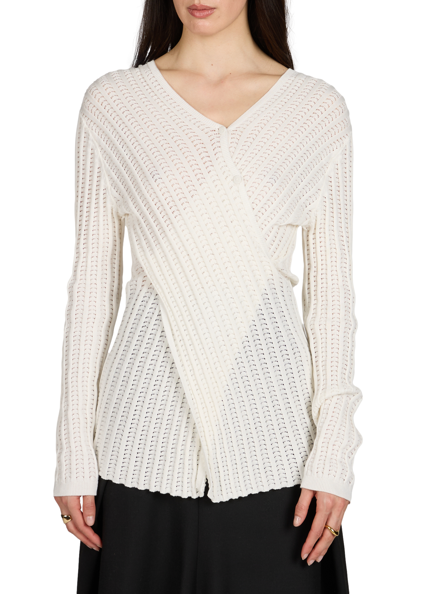 Suéter reversible de punto de algodón VIKTORIA CHAN