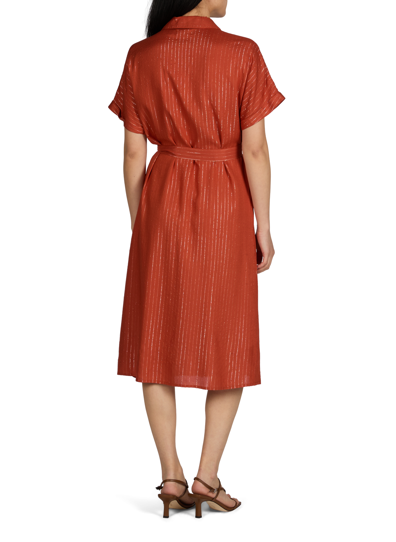 Buttoned striped dress VILA Red