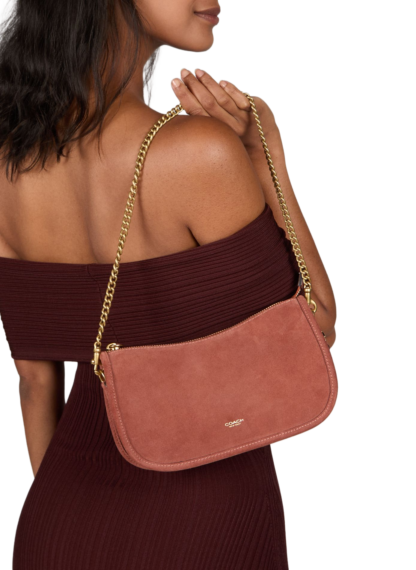 Sac à main Waverly en cuir  COACH Marron