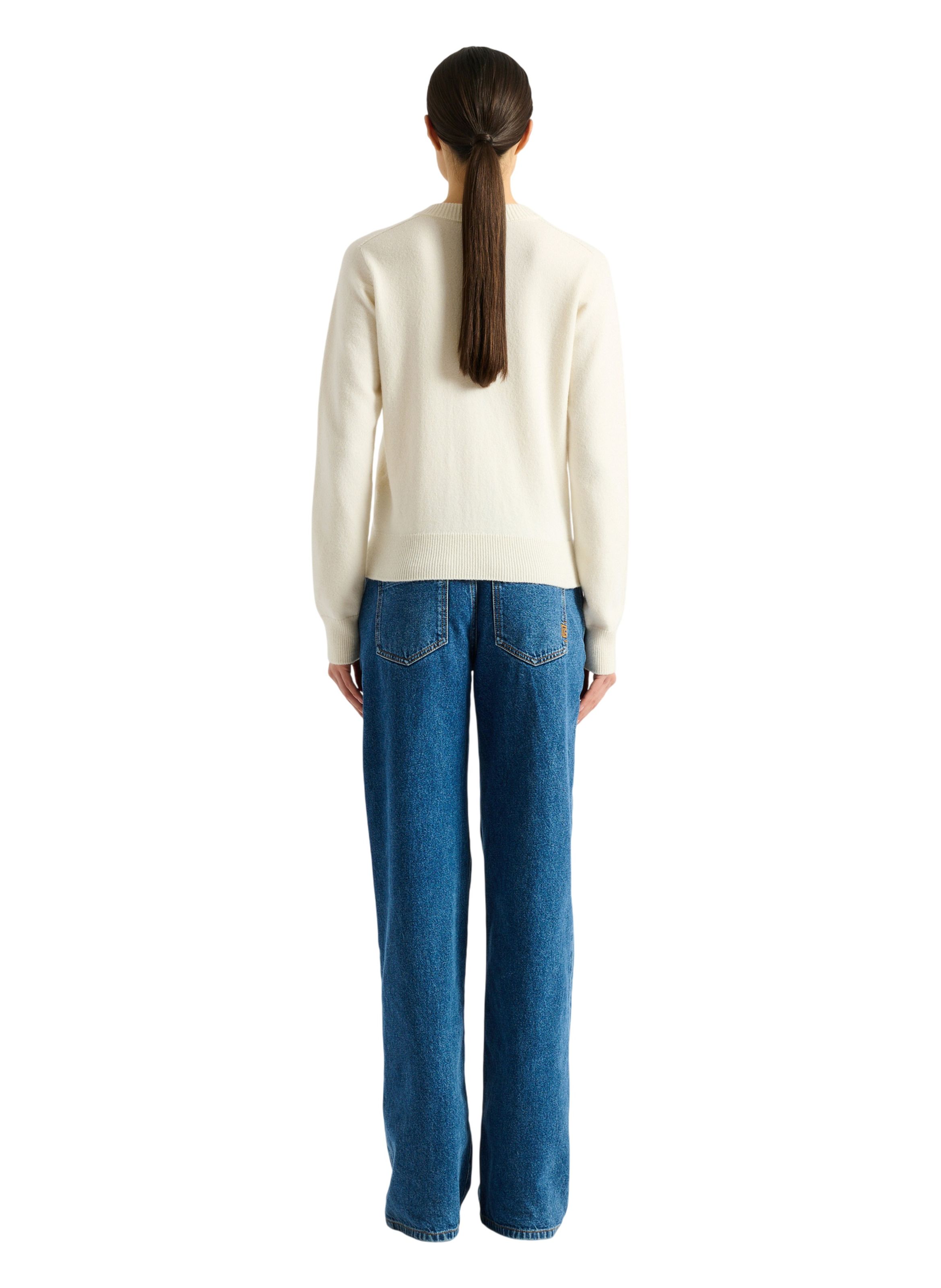 Cardigan en éco-cachemire BALMAIN Blanc