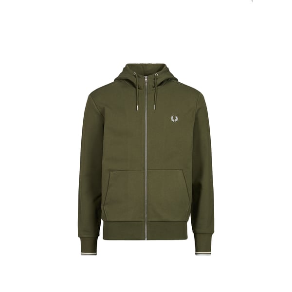 Sweat à capuche zippé à logo brodé en coton Sweat à capuche zippé à logo brodé en coton