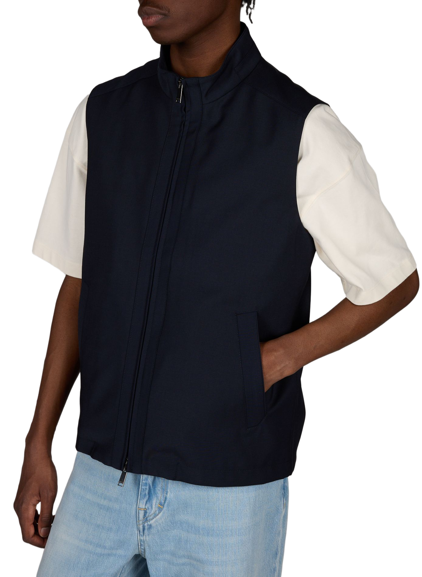 Veste zippée sans manches ETON Bleu