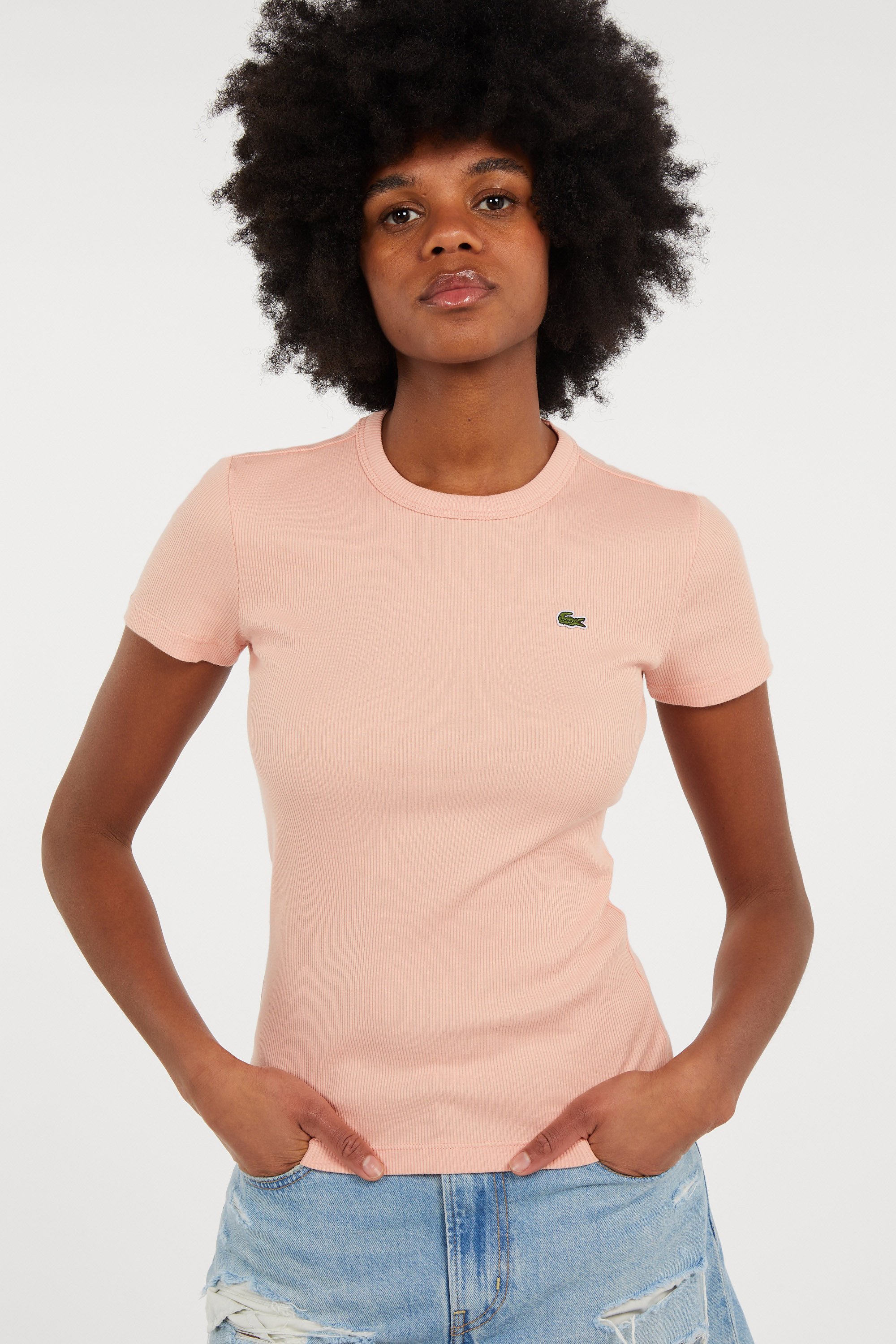 T-shirt core rib LACOSTE Orange