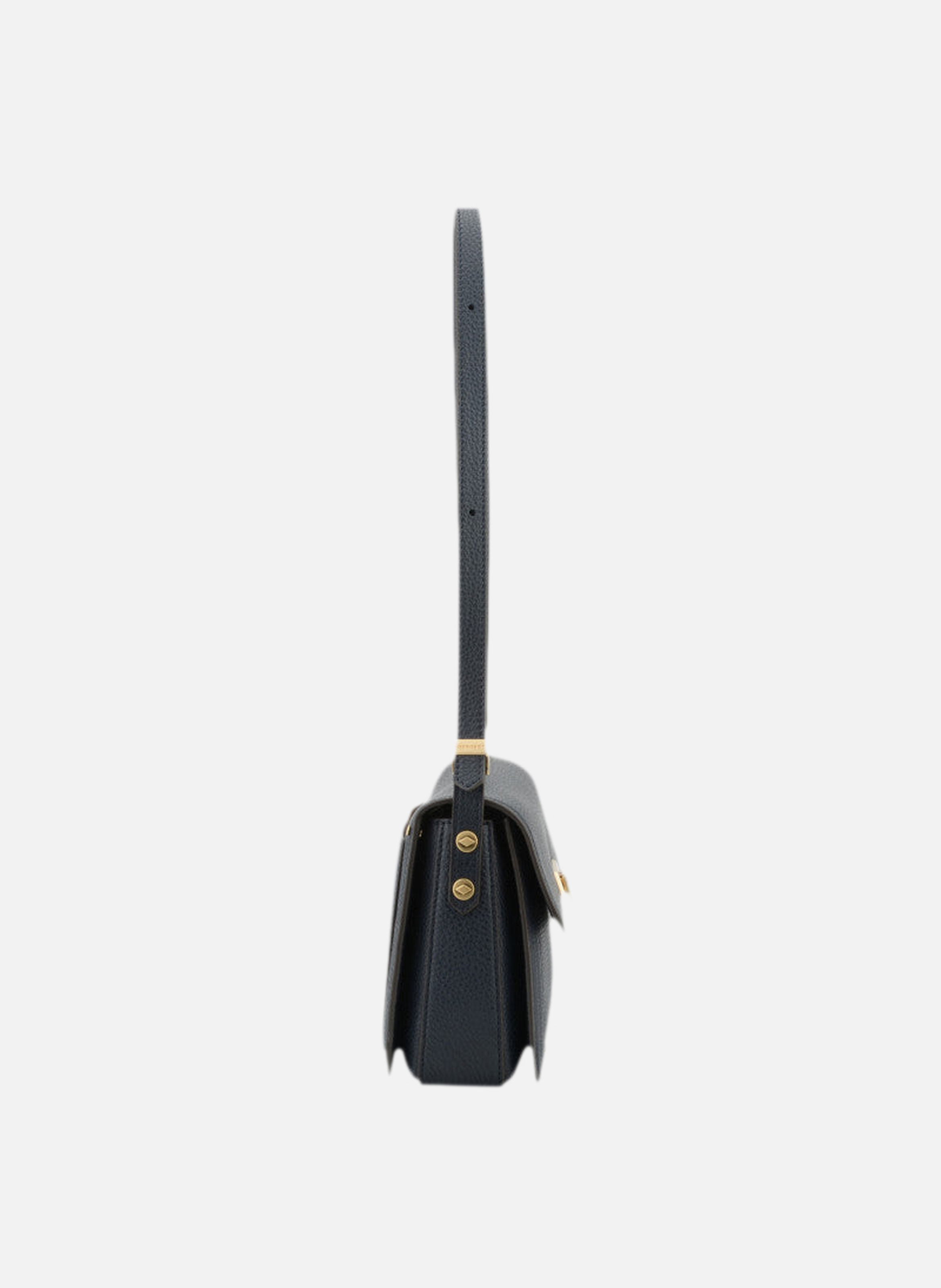 Auteuil | sac porté travers gm en cuir de vachette POURCHET Bleu