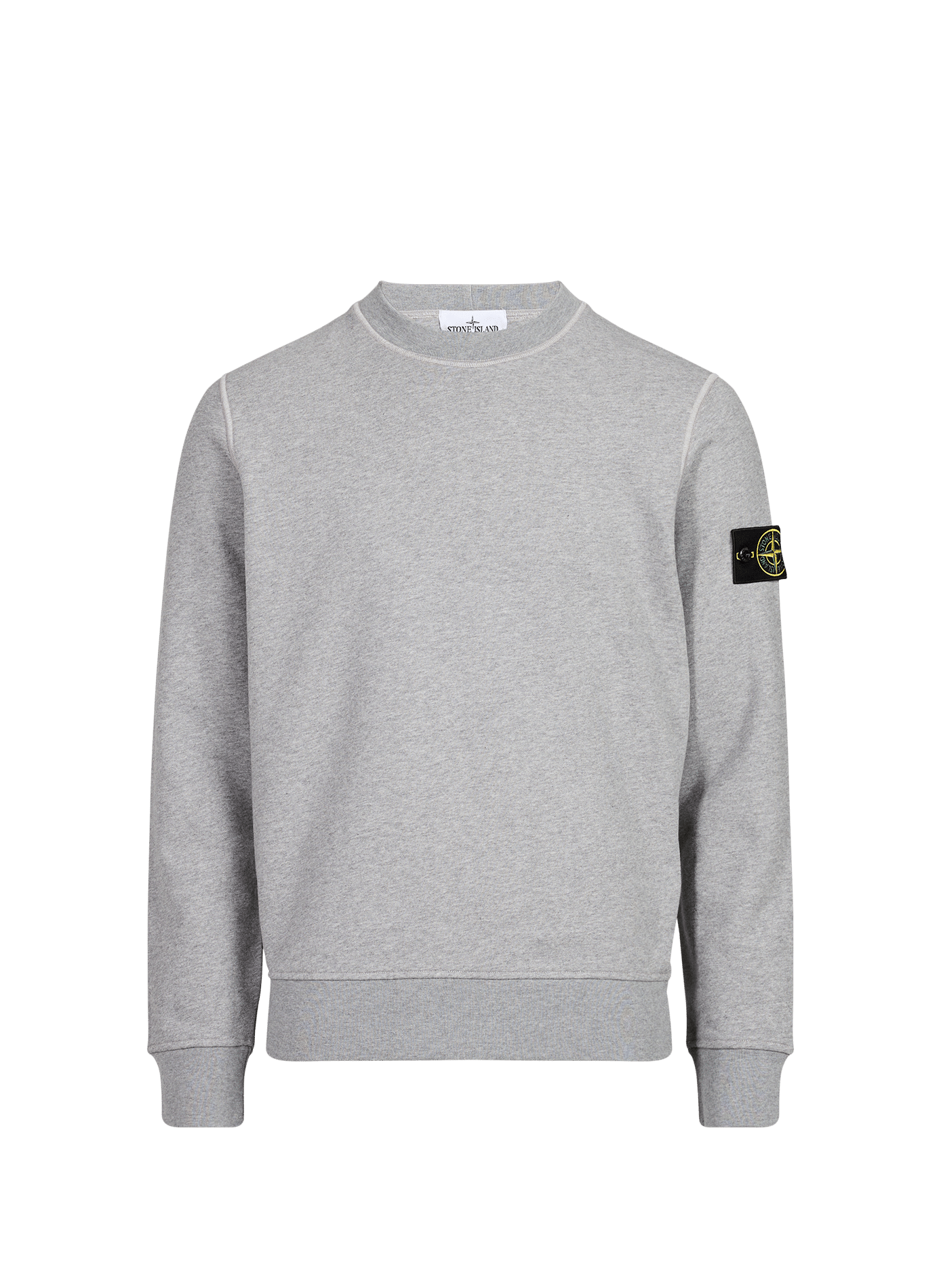 Gerader Rundhalsausschnitt-Pullover in Uni STONE ISLAND Grau