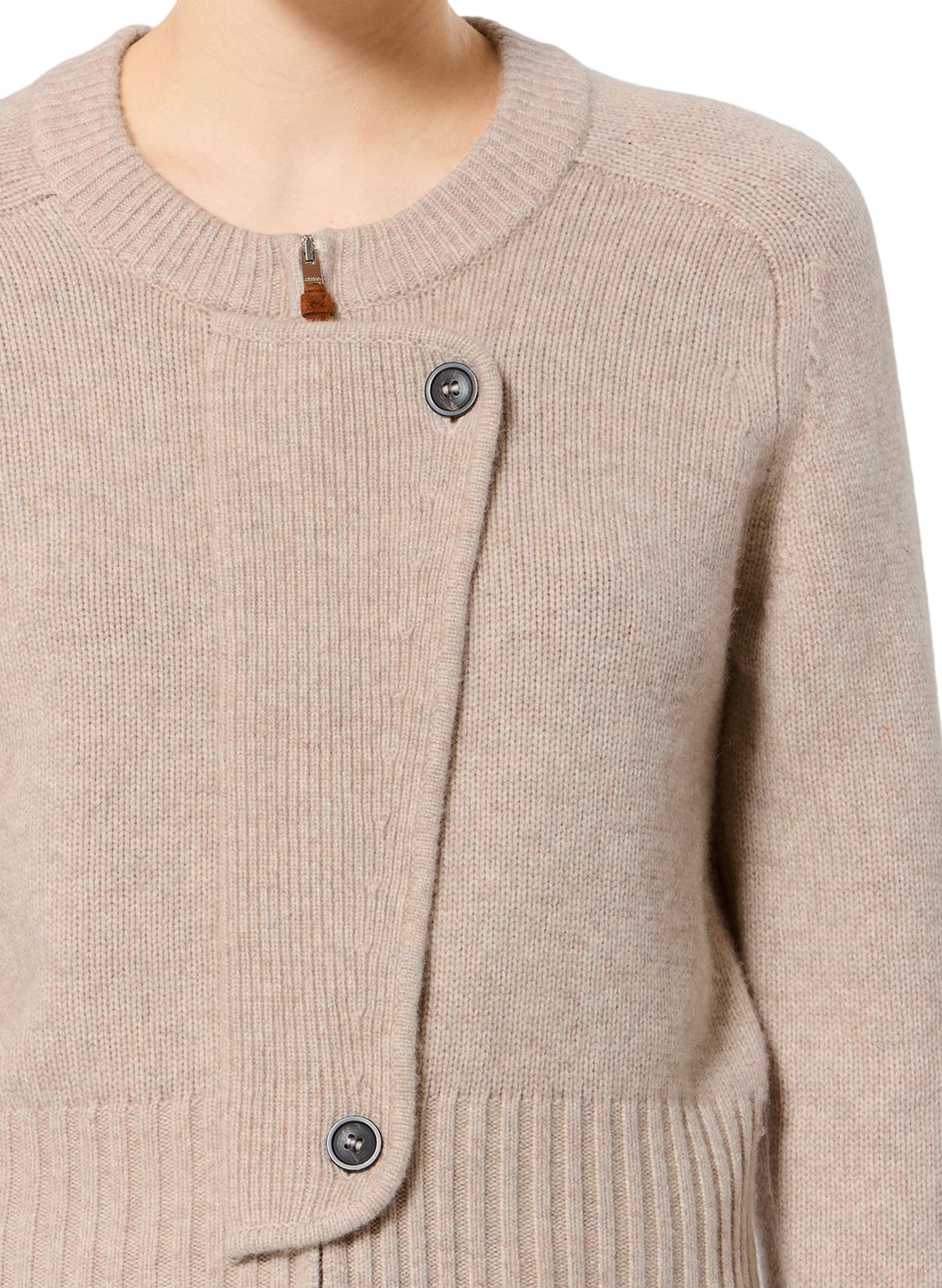 Cardigan mit Reißverschluss aus Wolle und Kaschmir ISABEL MARANT Beige