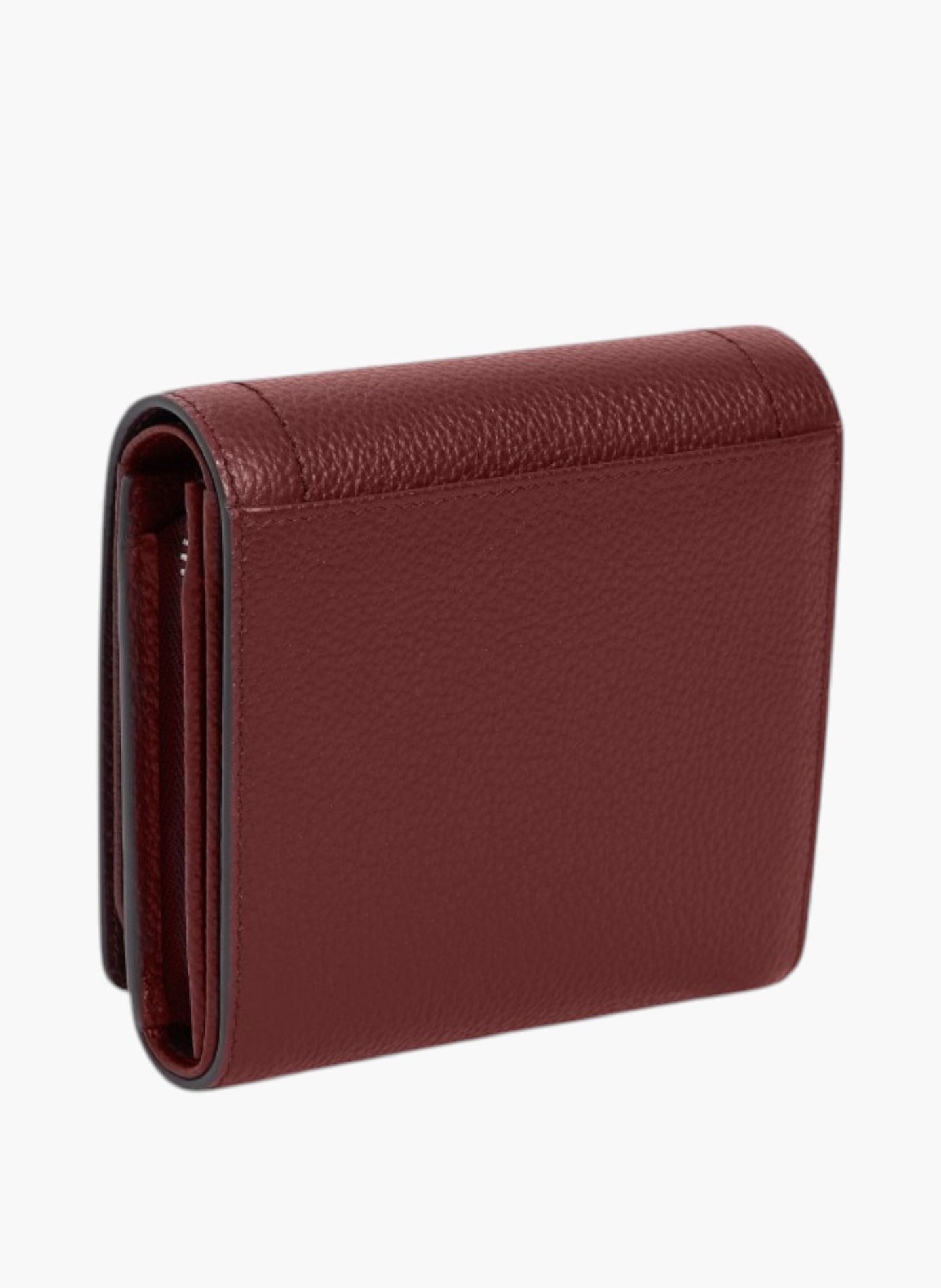 Petit portefeuille à rabat louison en cuir grainé LE TANNEUR Rouge