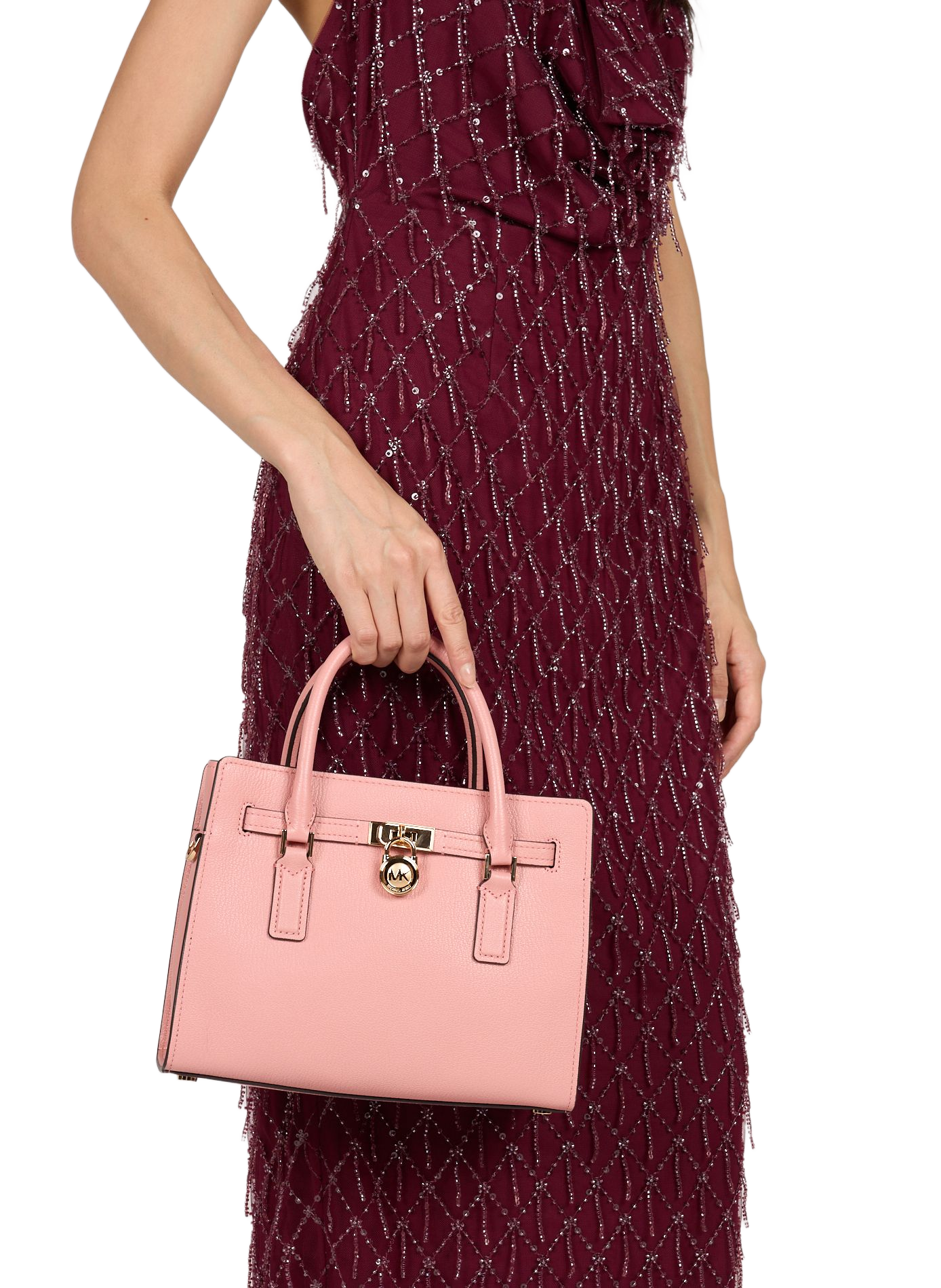Sac à main Hamilton moderne en cuir MICHAEL KORS Rose