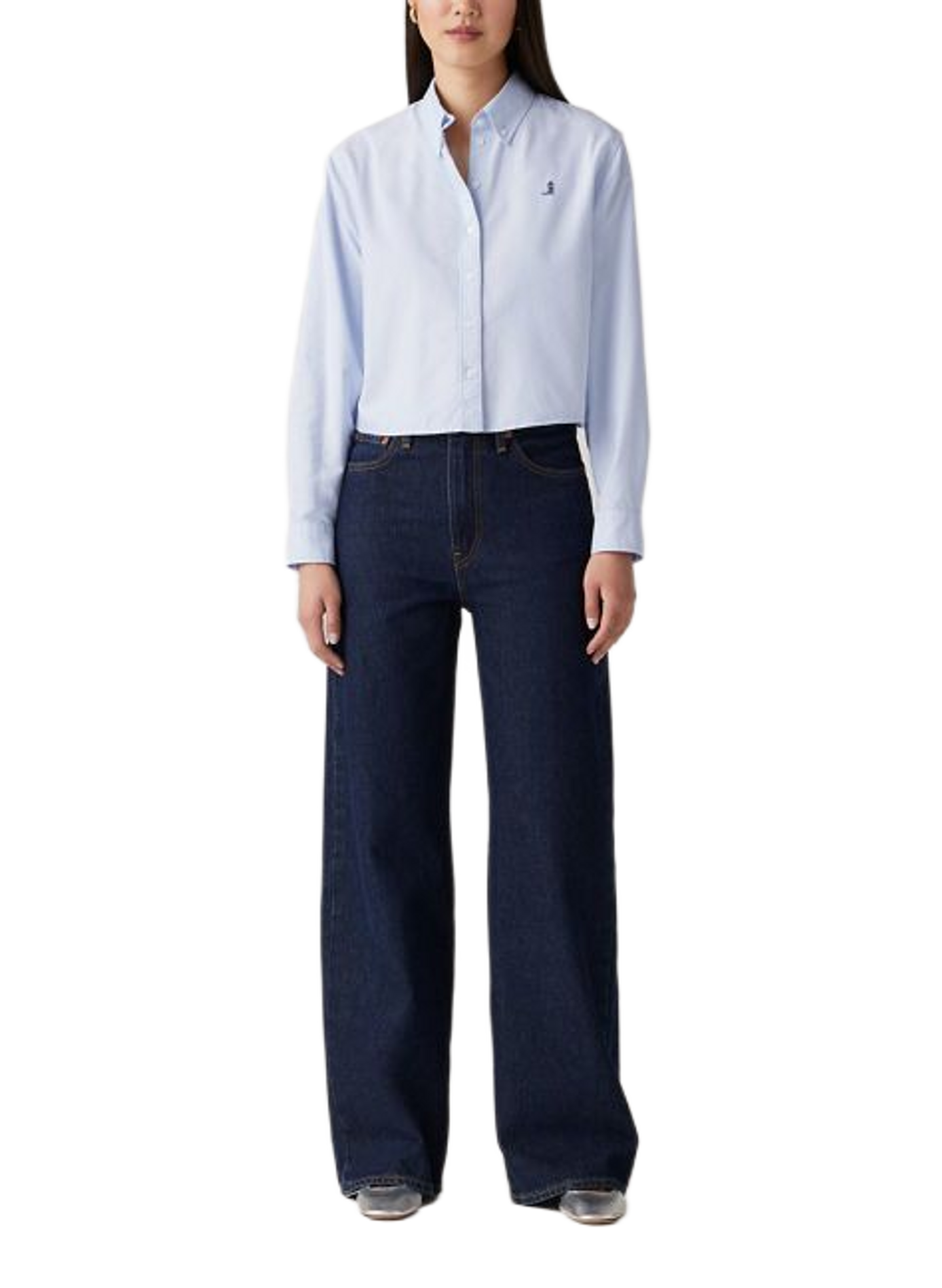 Ribcage Wijde Pijp Jeans van Katoen LEVI'S Blauw