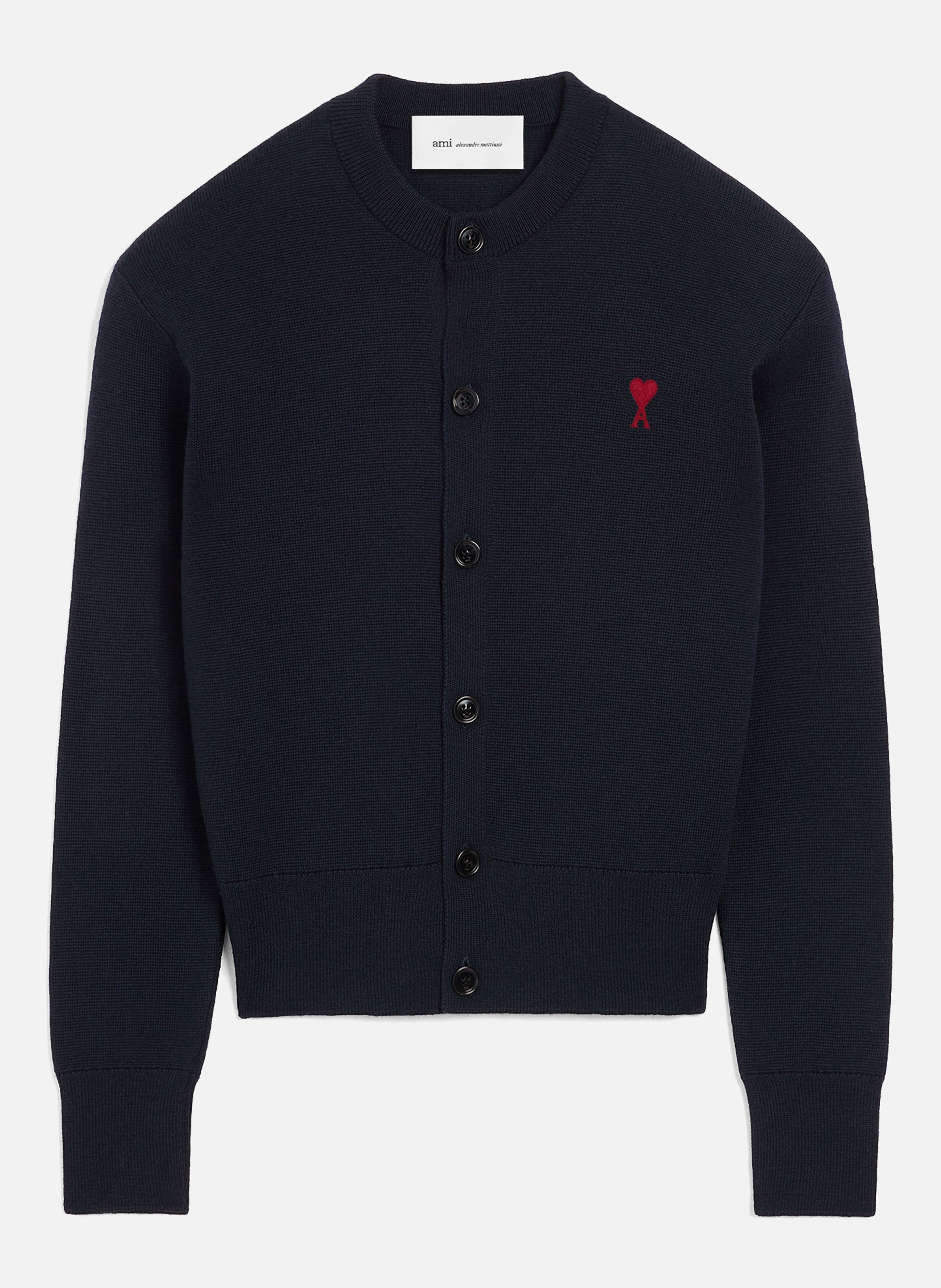 Cardigan col rond en laine ami de coeur AMI PARIS Bleu