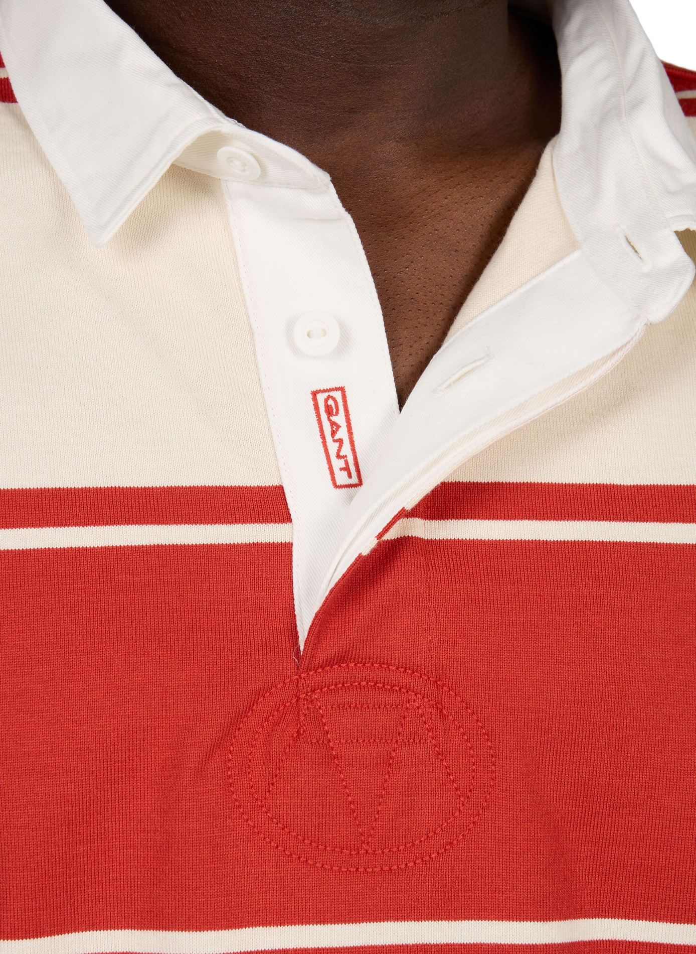 Polo droit à rayures en coton GANT Orange