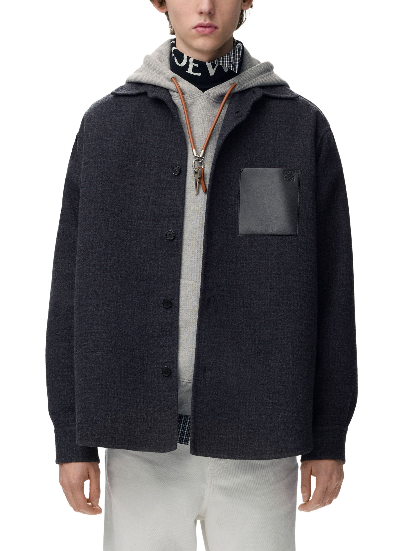 Wool-blend overshirt LOEWE Blue