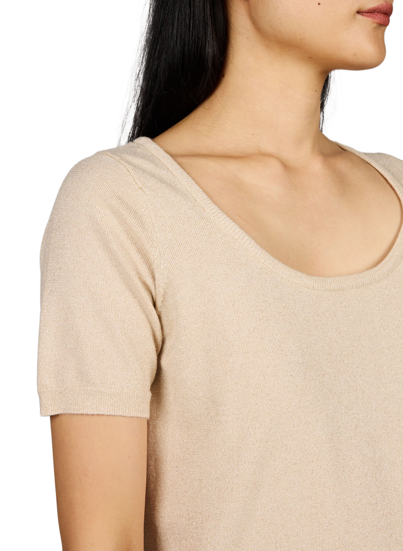 Kurzes Paillettentop VILA Beige