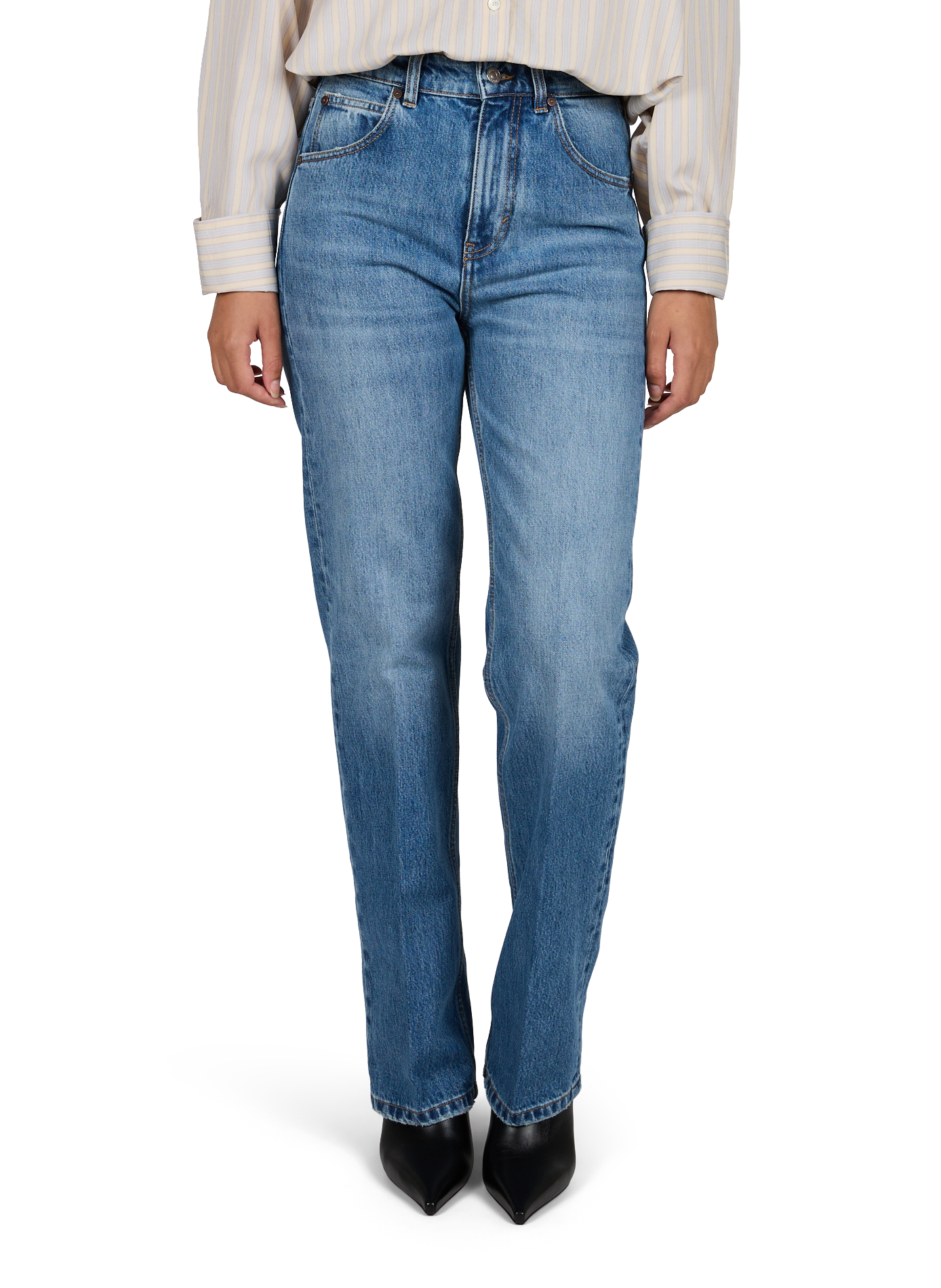 Weite Baumwolljeans VICTORIA BECKHAM Blau