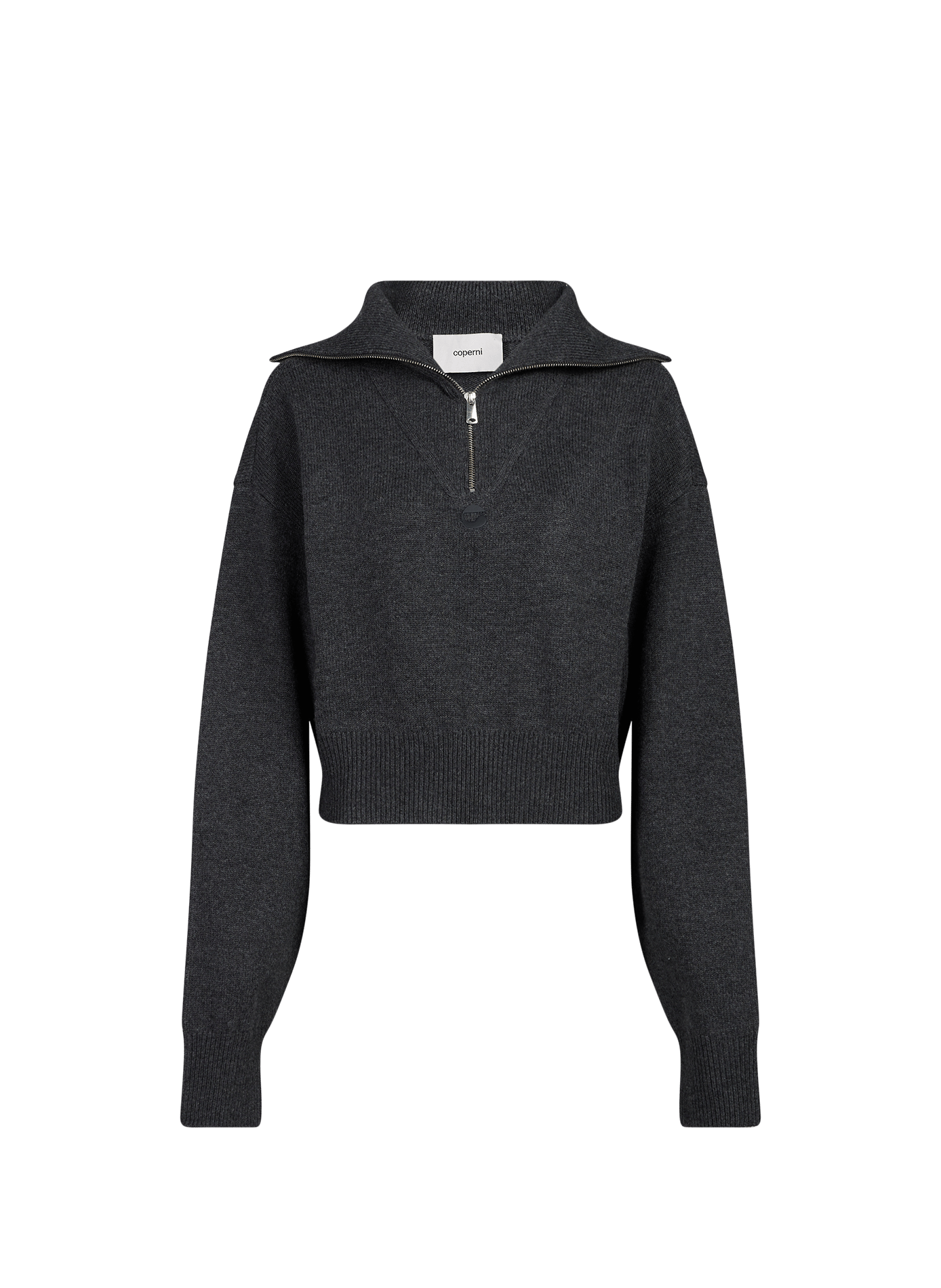 High-neck zip-up wool blend sweater COPERNI Grey