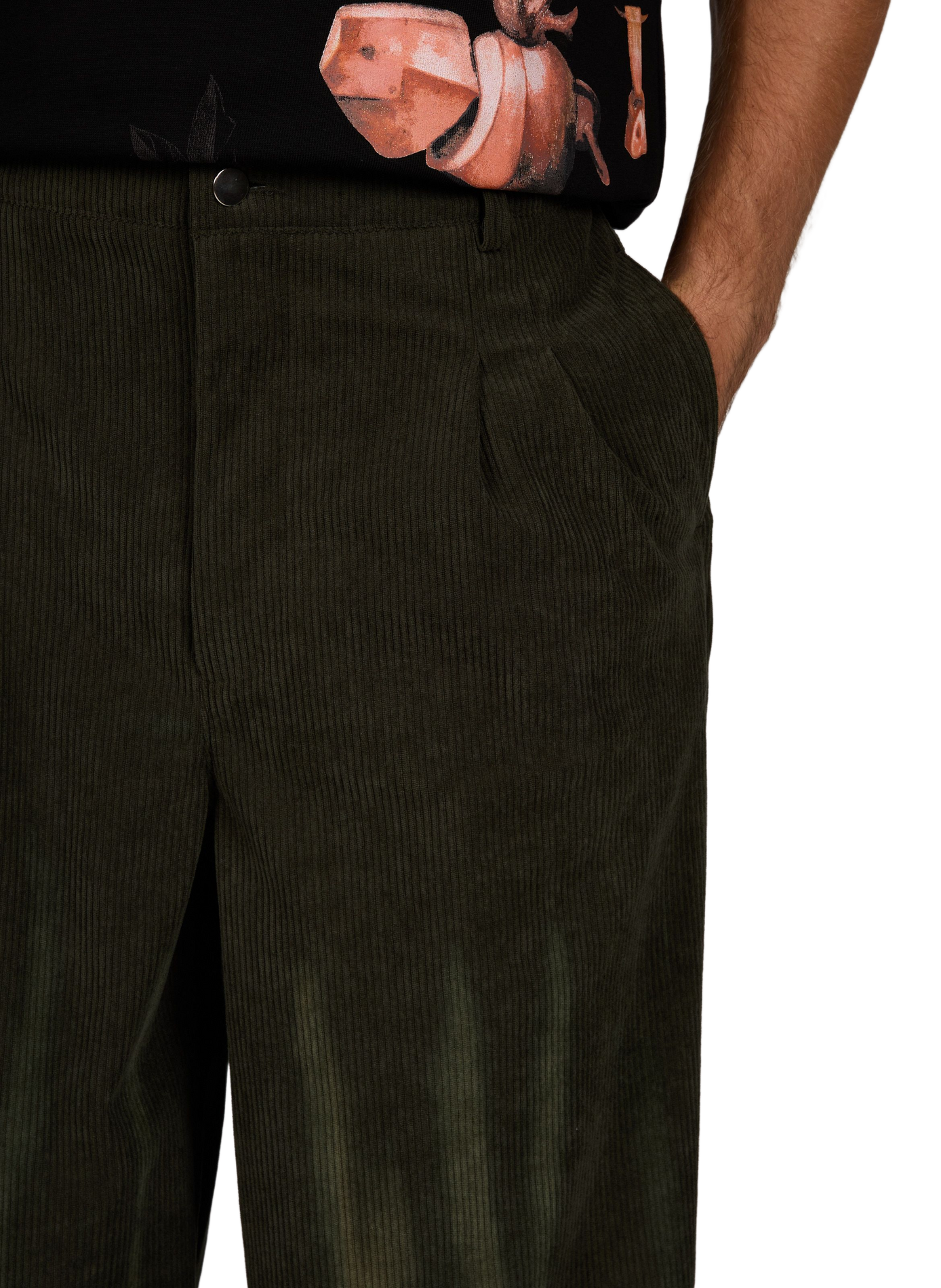 Wide-leg velour trousers PAS UNE MARQUE Green