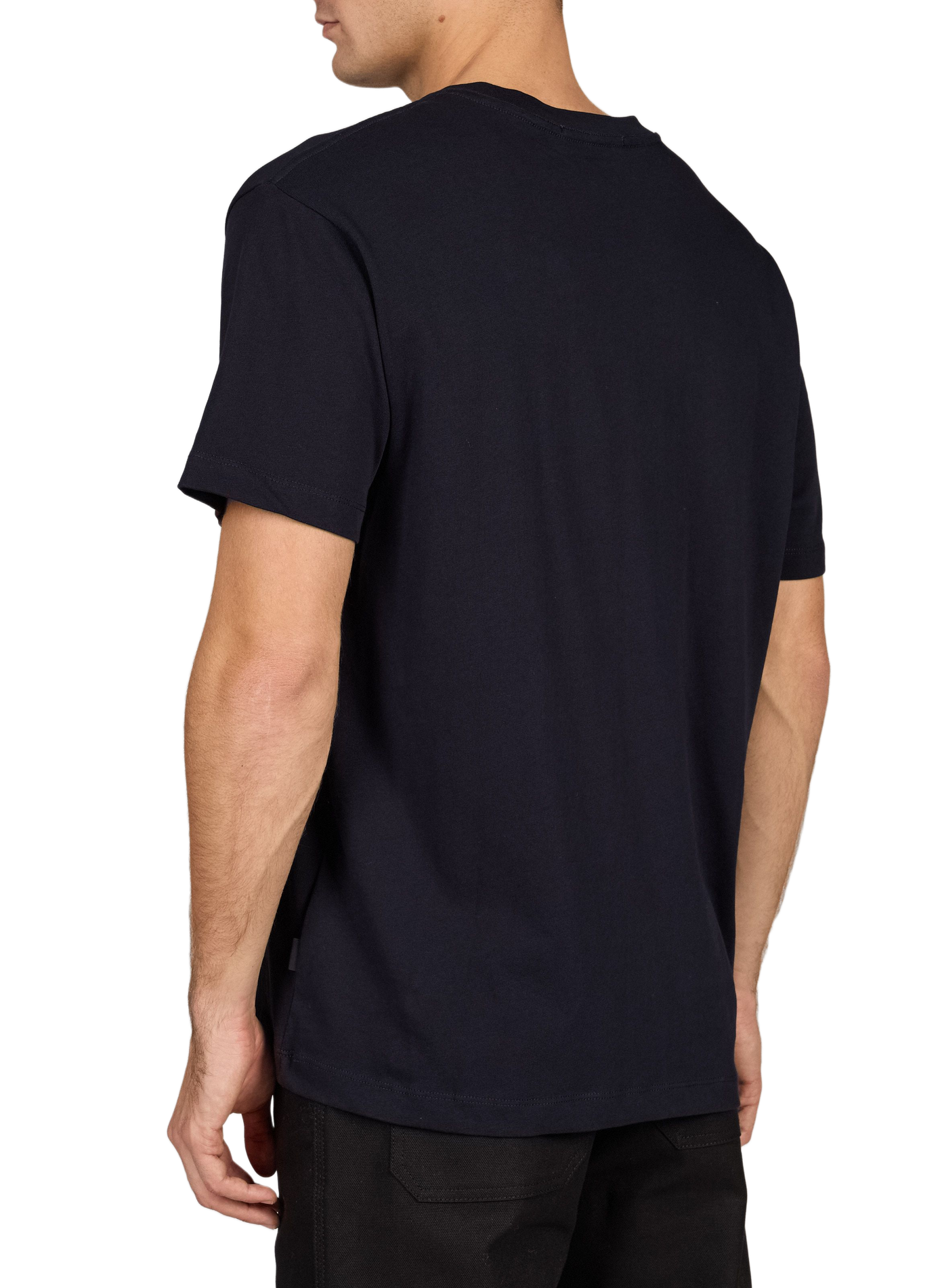Plain T-shirt with embroidered logo in cotton REPLAY Blue
