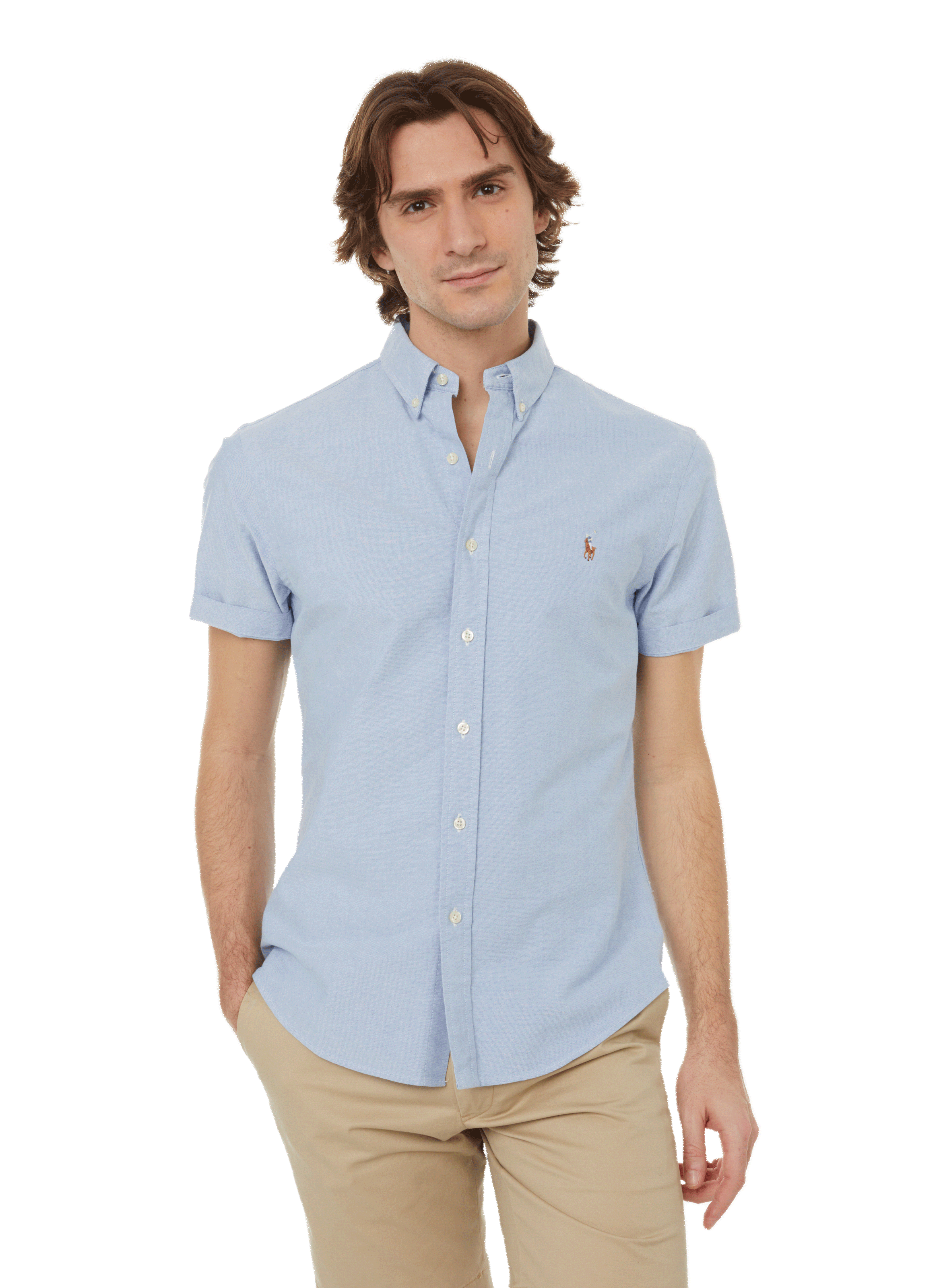 POLO RALPH LAUREN Chemise manches courtes en coton Bleu