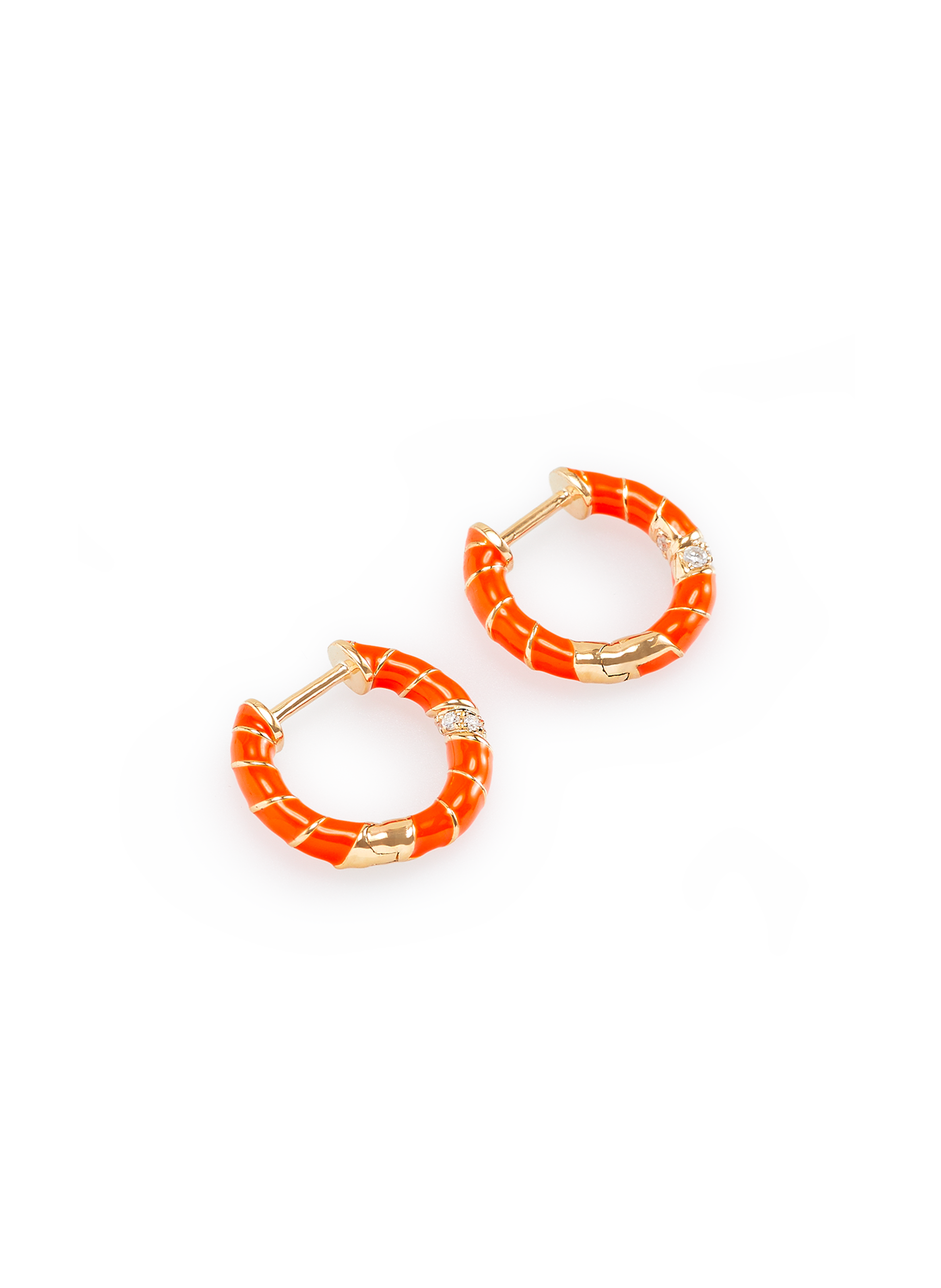 Créoles mini torsade en or YVONNE LÉON Orange
