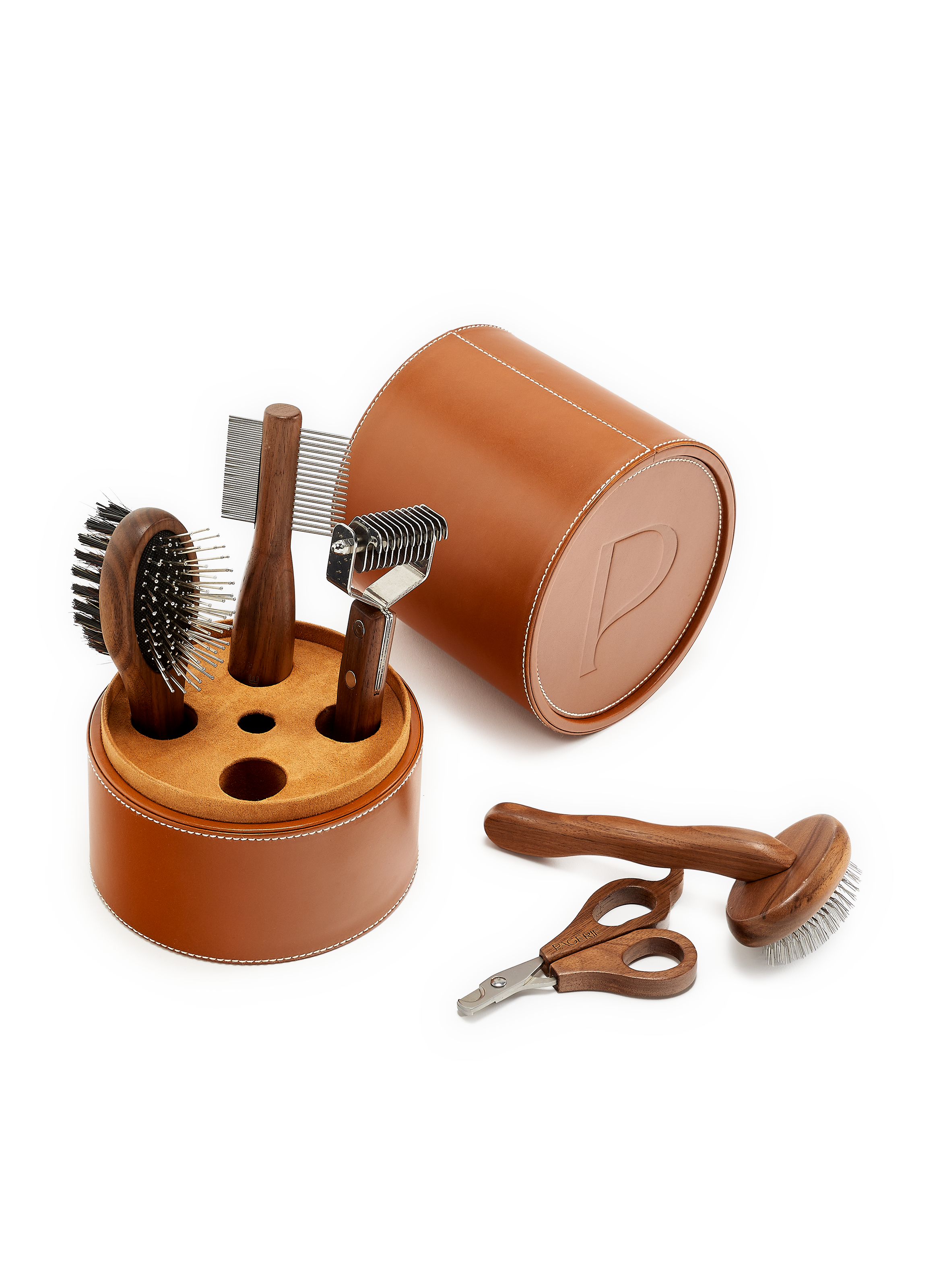 Set of four The Pansange pet brushes PAGERIE Brown