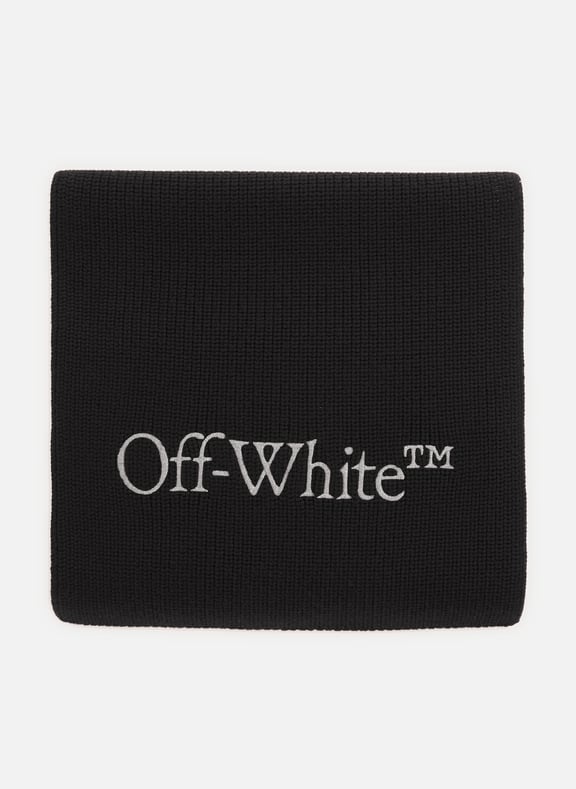 Scarf with a plain and checked appearance Black by OFF-WHITE OFF-WHITE Scarf with a plain and checked appearance Black