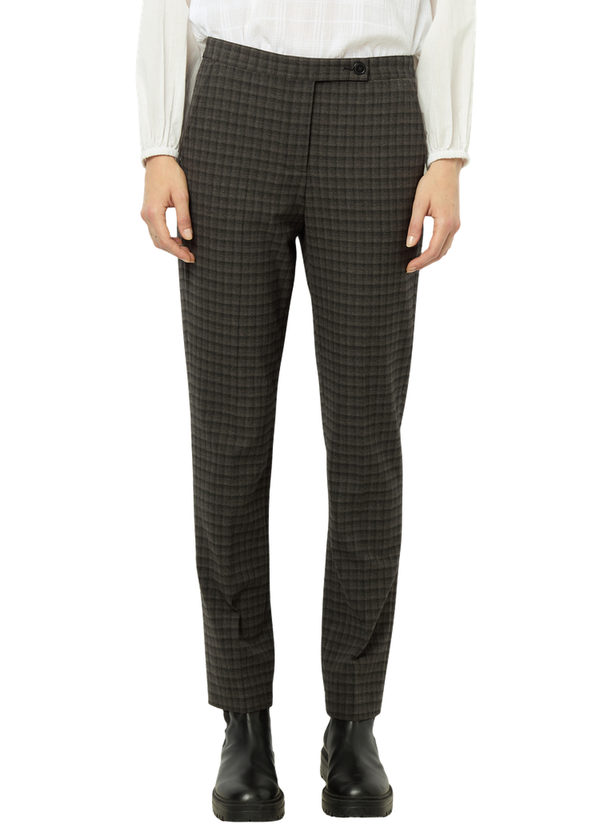 Pantalon ajusté à carreaux - noelie GERARD DAREL Gris