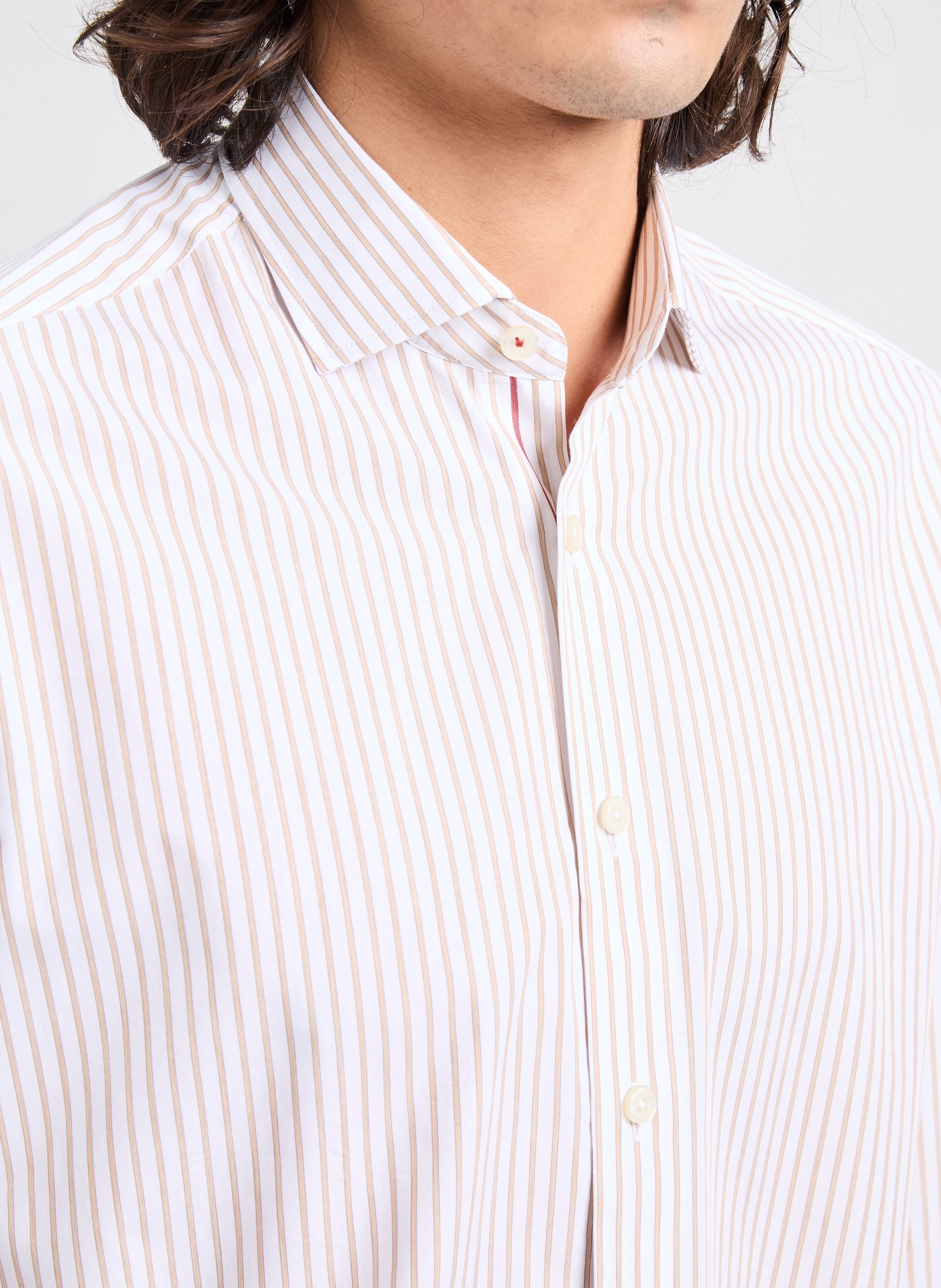 Chemise rayée Melange HACKETT Beige