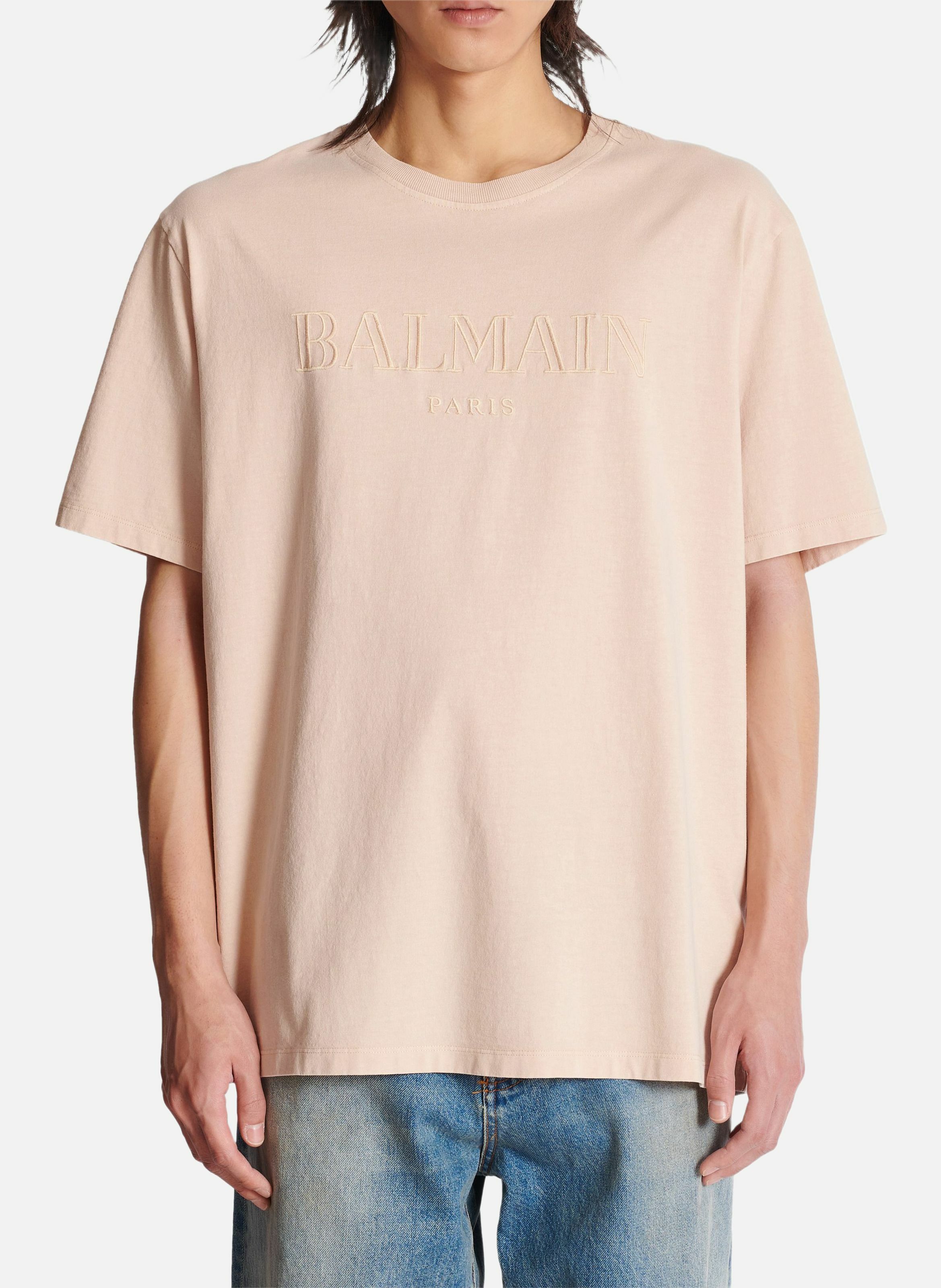 T-shirt ample avec broderie balmain vintage BALMAIN Beige