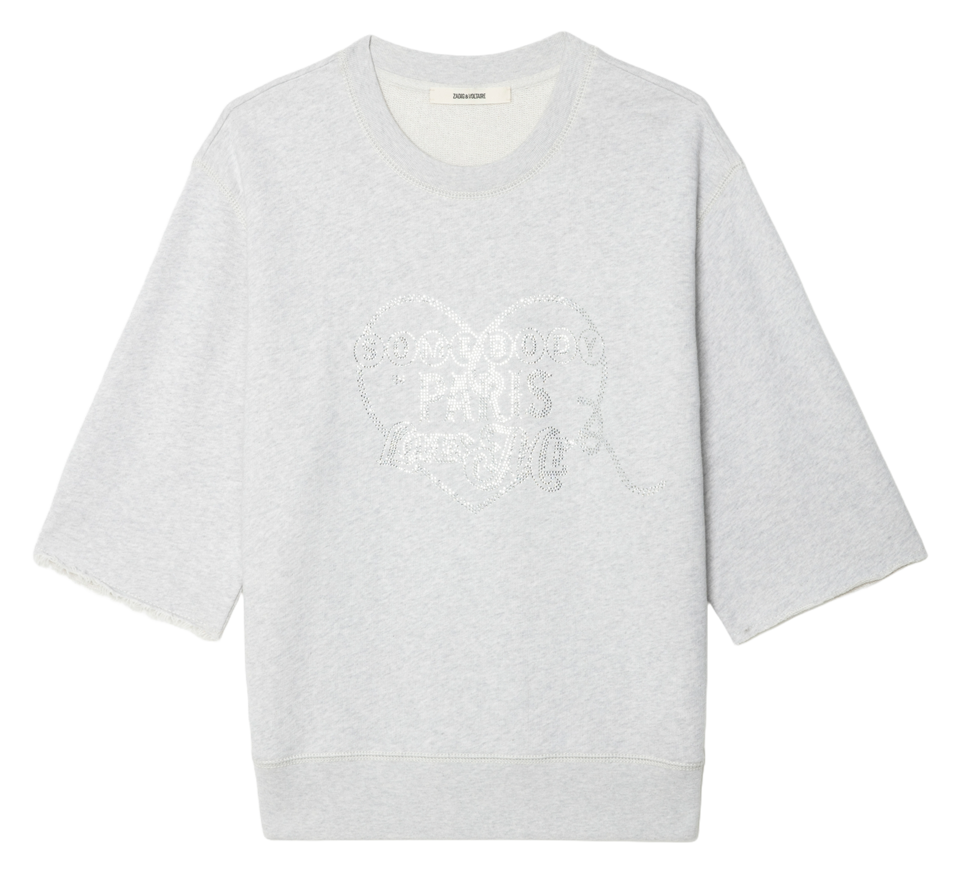 Sweat col rond en coton edmond ZADIG&VOLTAIRE Gris