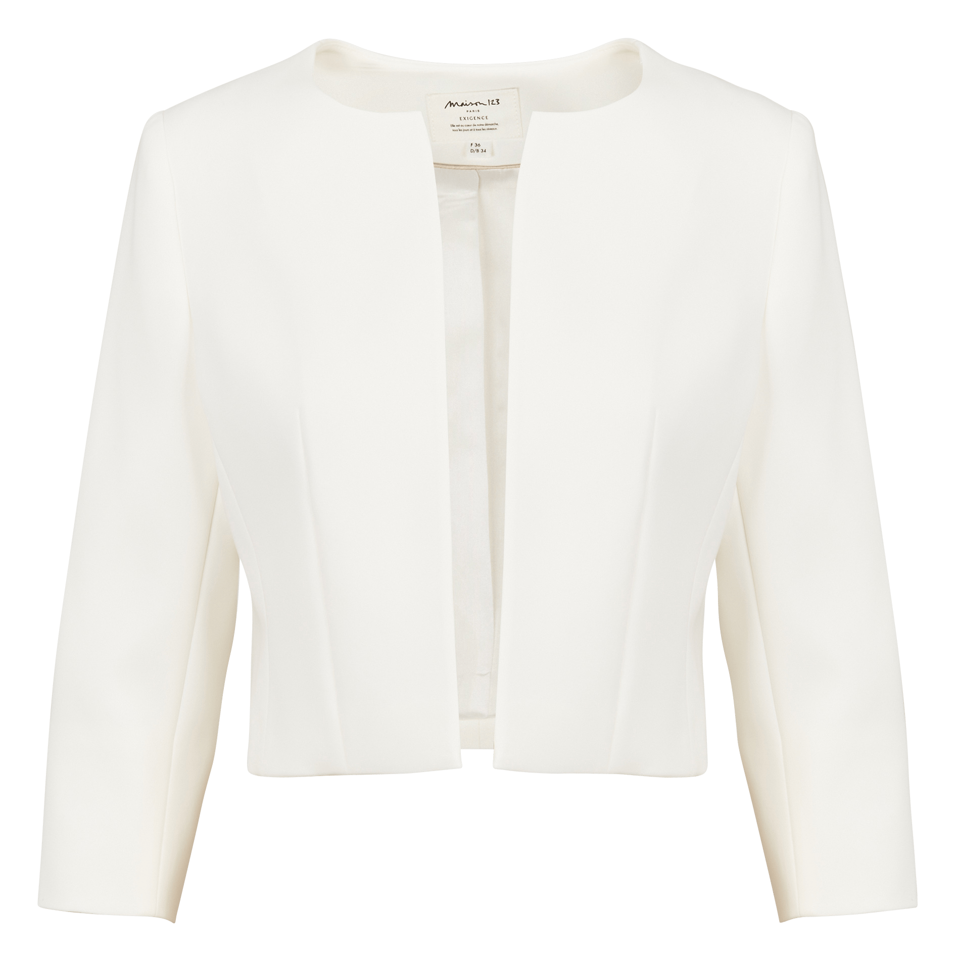 Veste courte droite lalie bis MAISON 123 Blanc