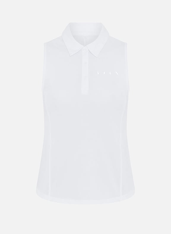 T-shirt polo sans manches rétro Blanc by BORN LIVING YOGA BORN LIVING YOGA T-shirt polo sans manches rétro Blanc