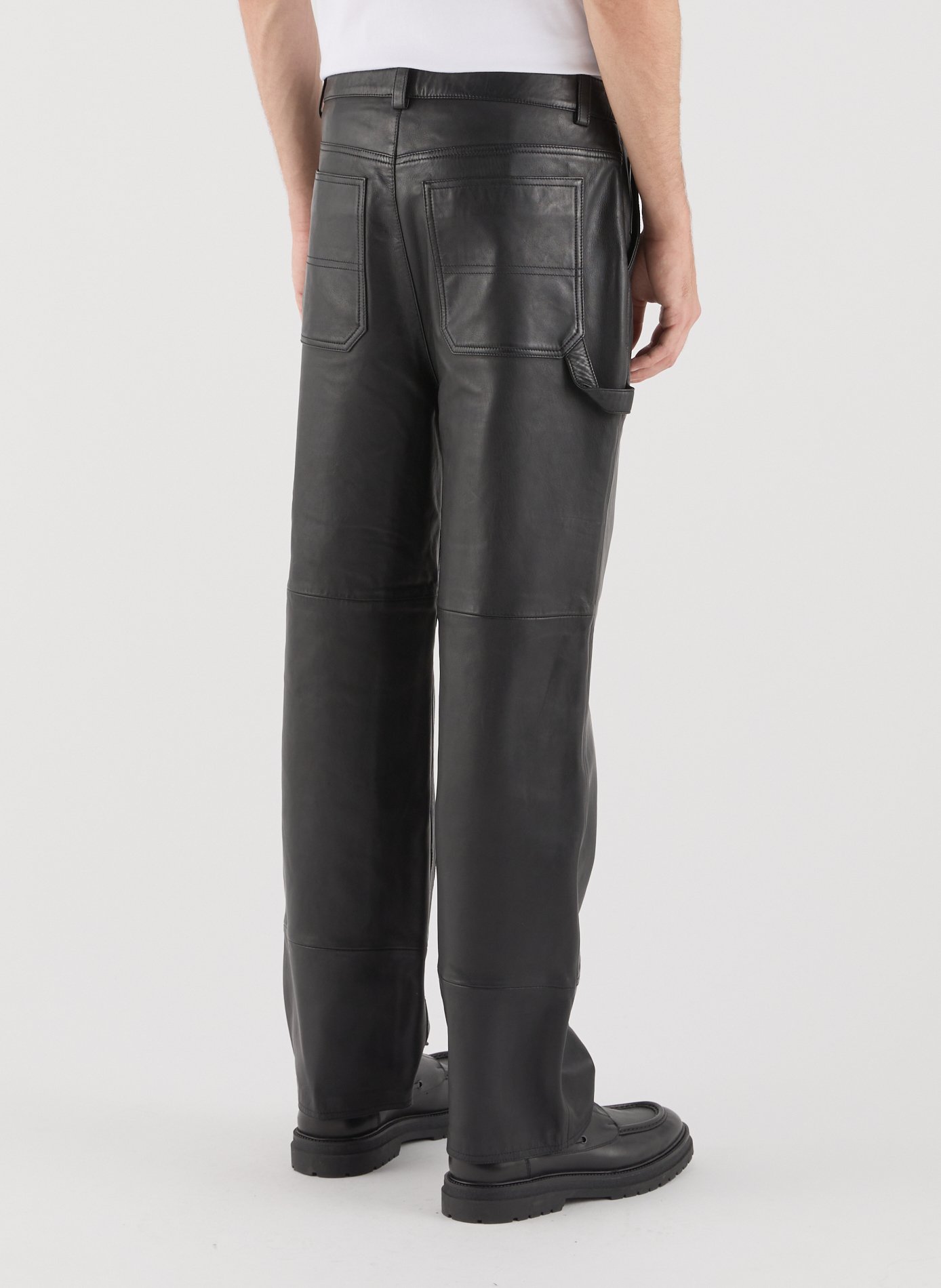 Straight calf leather Garp pants SAISON 1865 Black