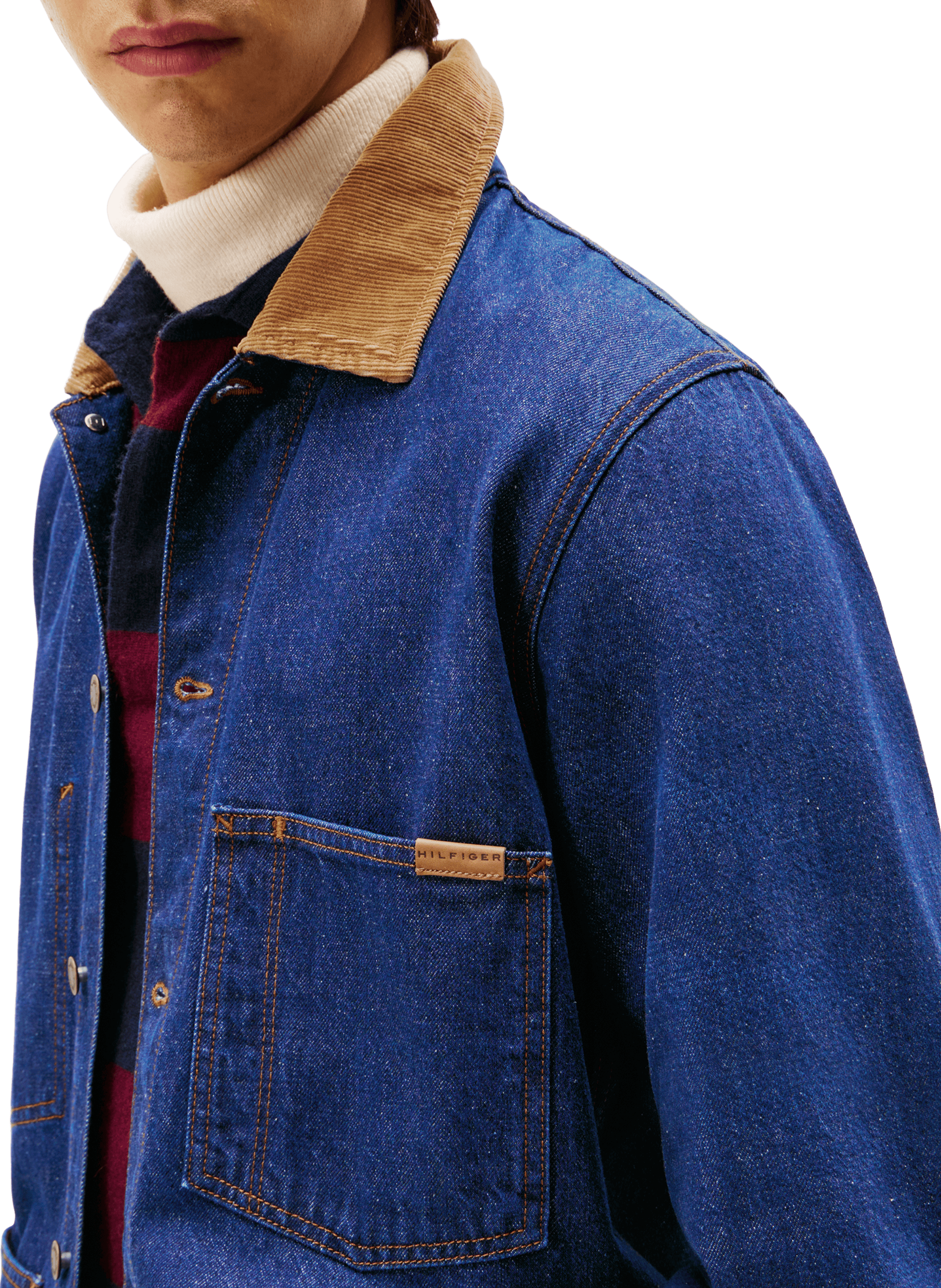 Denim jacket with corduroy collar TOMMY HILFIGER Blue