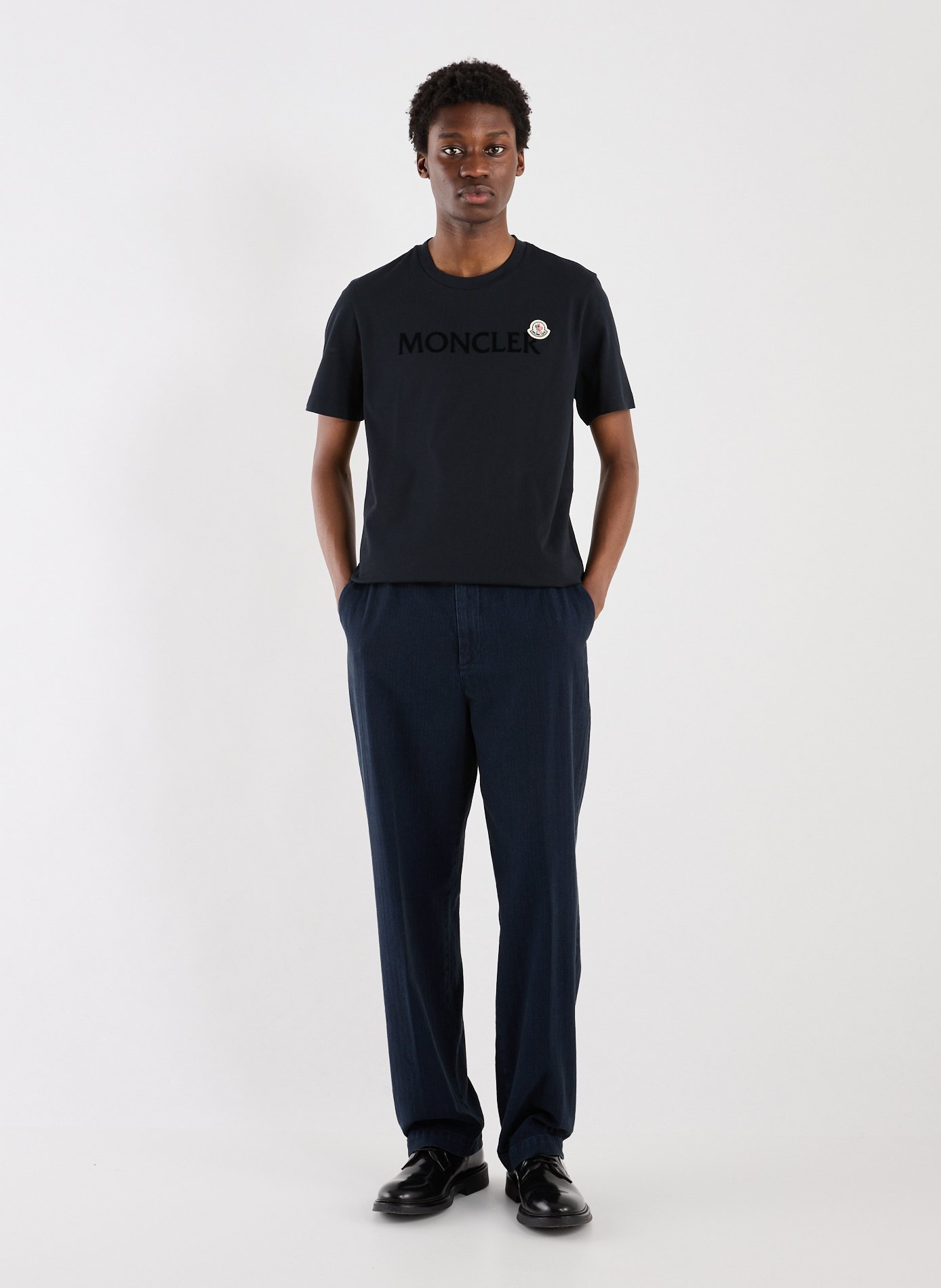 Cotton Logo T-shirt MONCLER Blue