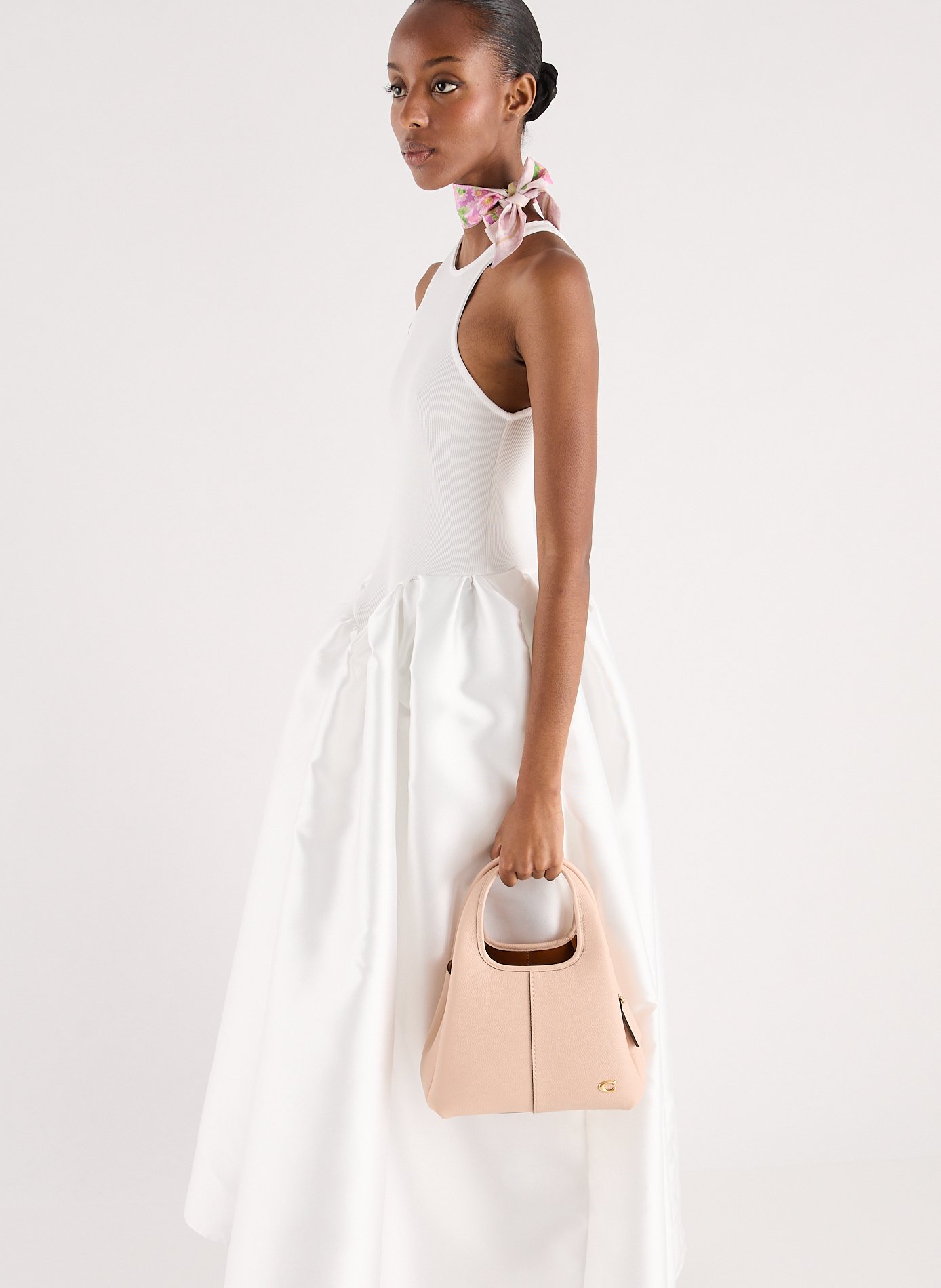 Sac à main en cuir Lana COACH Beige