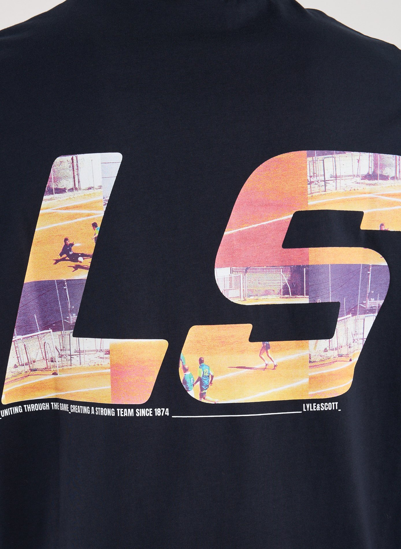 Biker-style cotton t-shirt LYLE & SCOTT Blue