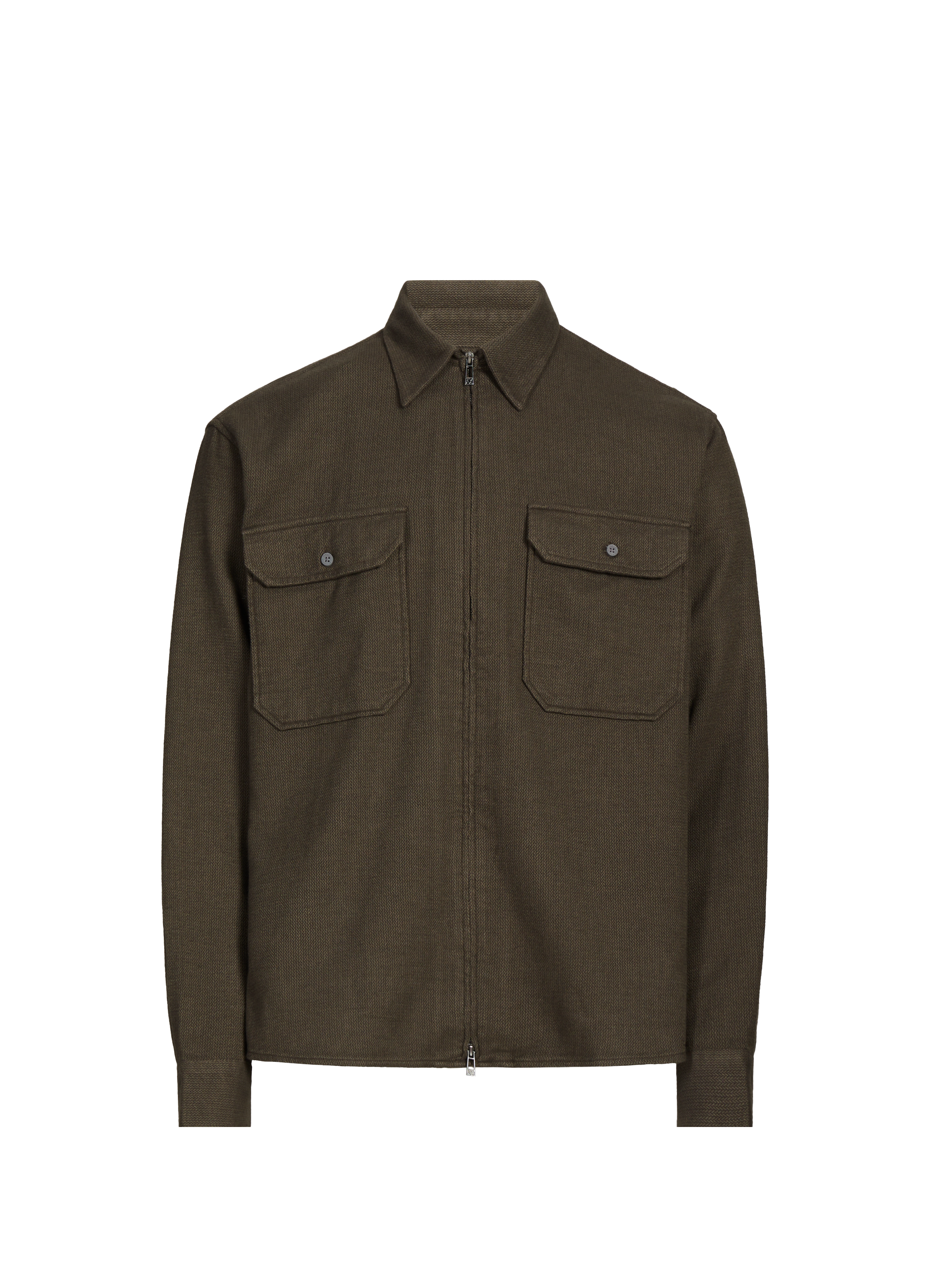 Chemise col classique manches contrastantes en coton ARMANI EXCHANGE Brown