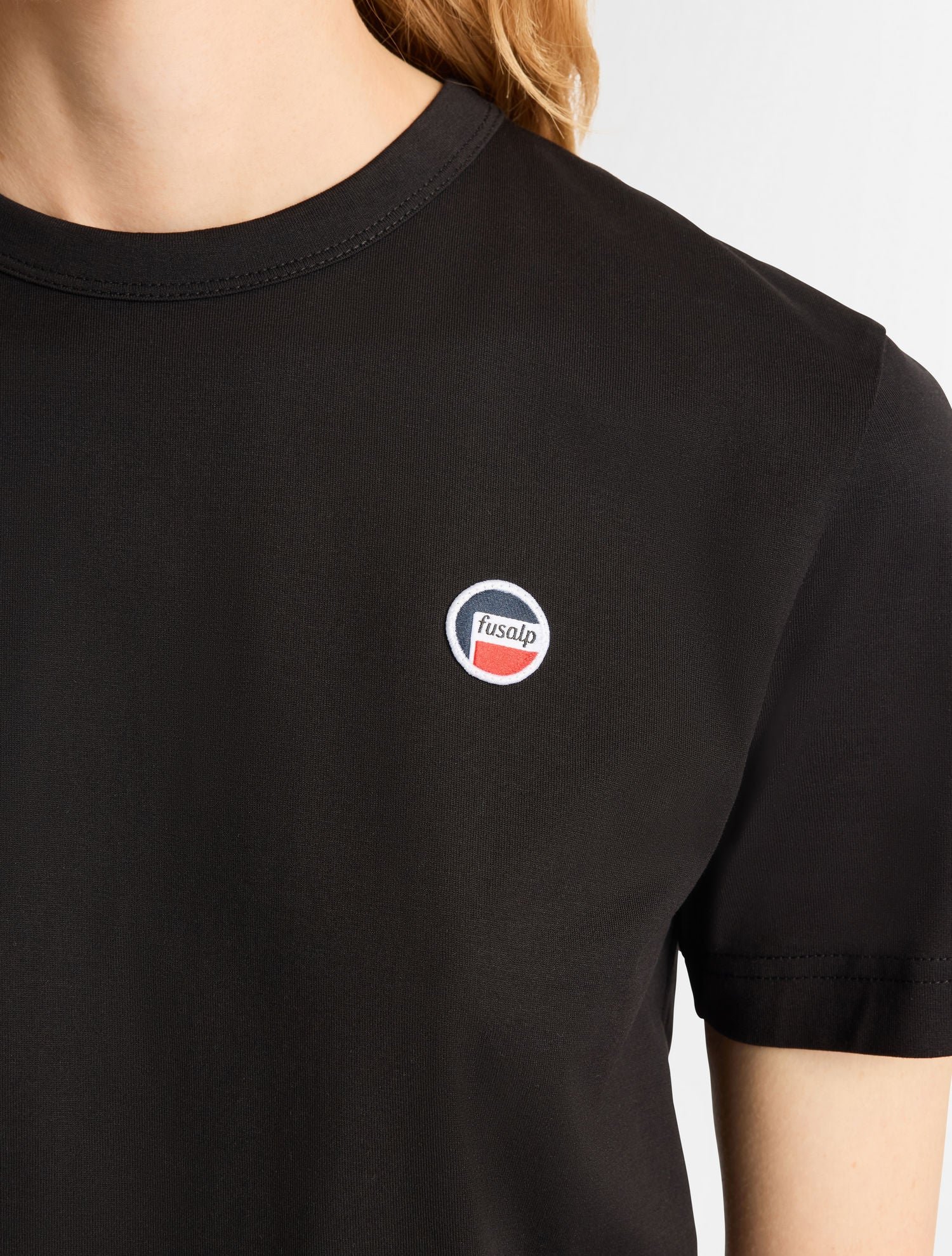 T-shirt manches courtes talixe col rond coupe regular FUSALP Noir