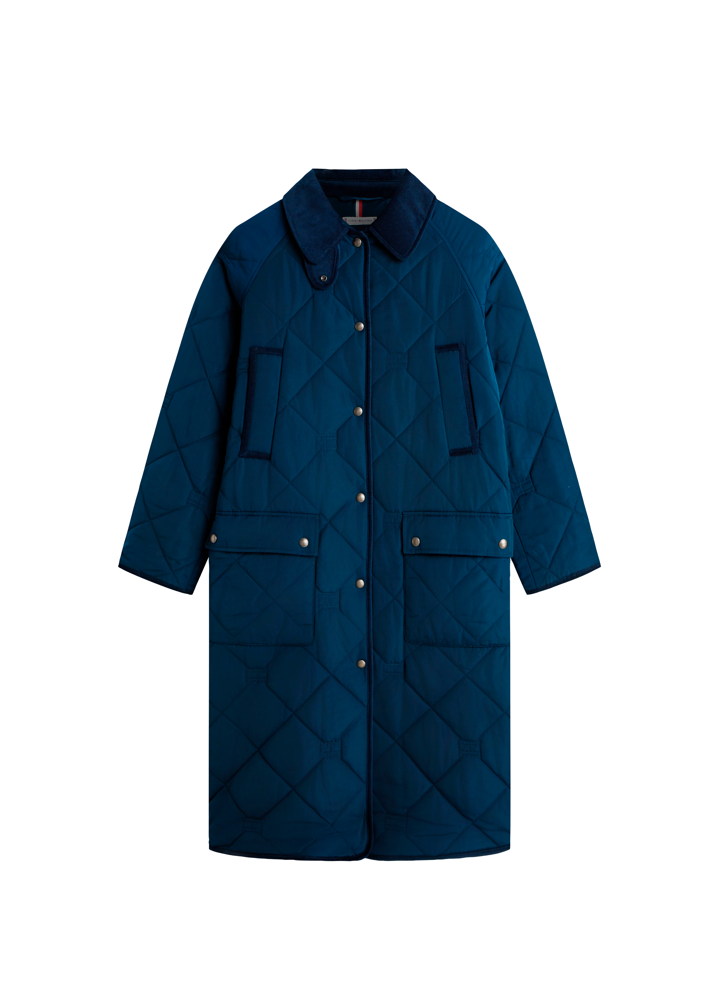 Quilted coat with button closure TOMMY HILFIGER Blue