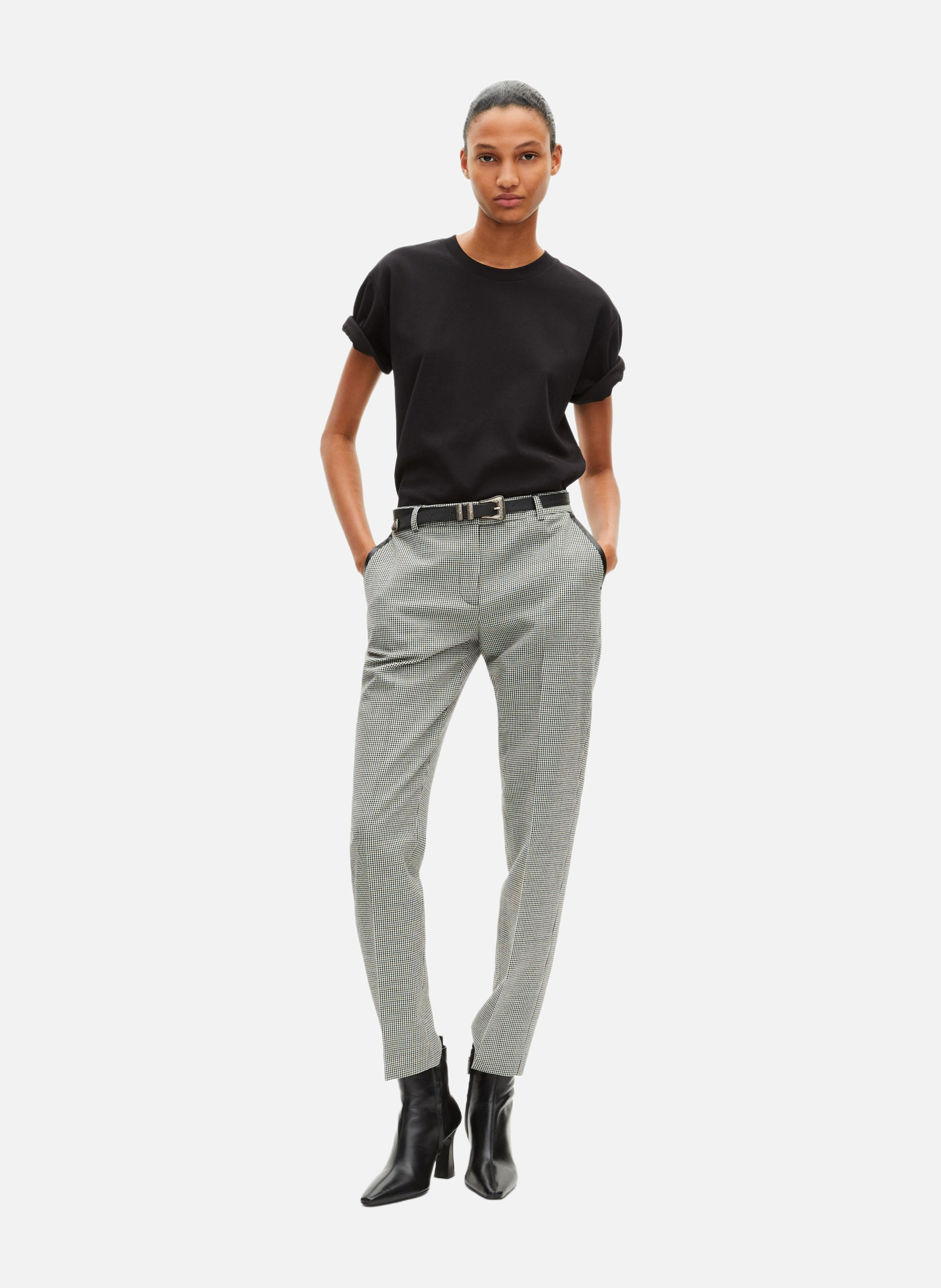 T-shirt droit en coton mélangé THE KOOPLES Noir