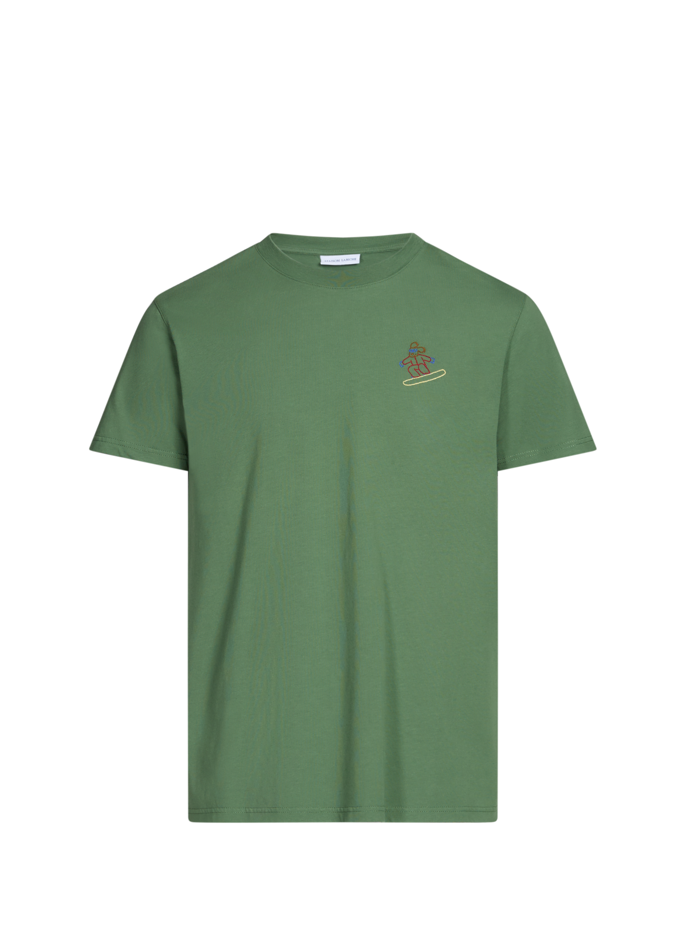 MAISON LABICHE Popincourt Surf Dog Cotton T-shirt Green