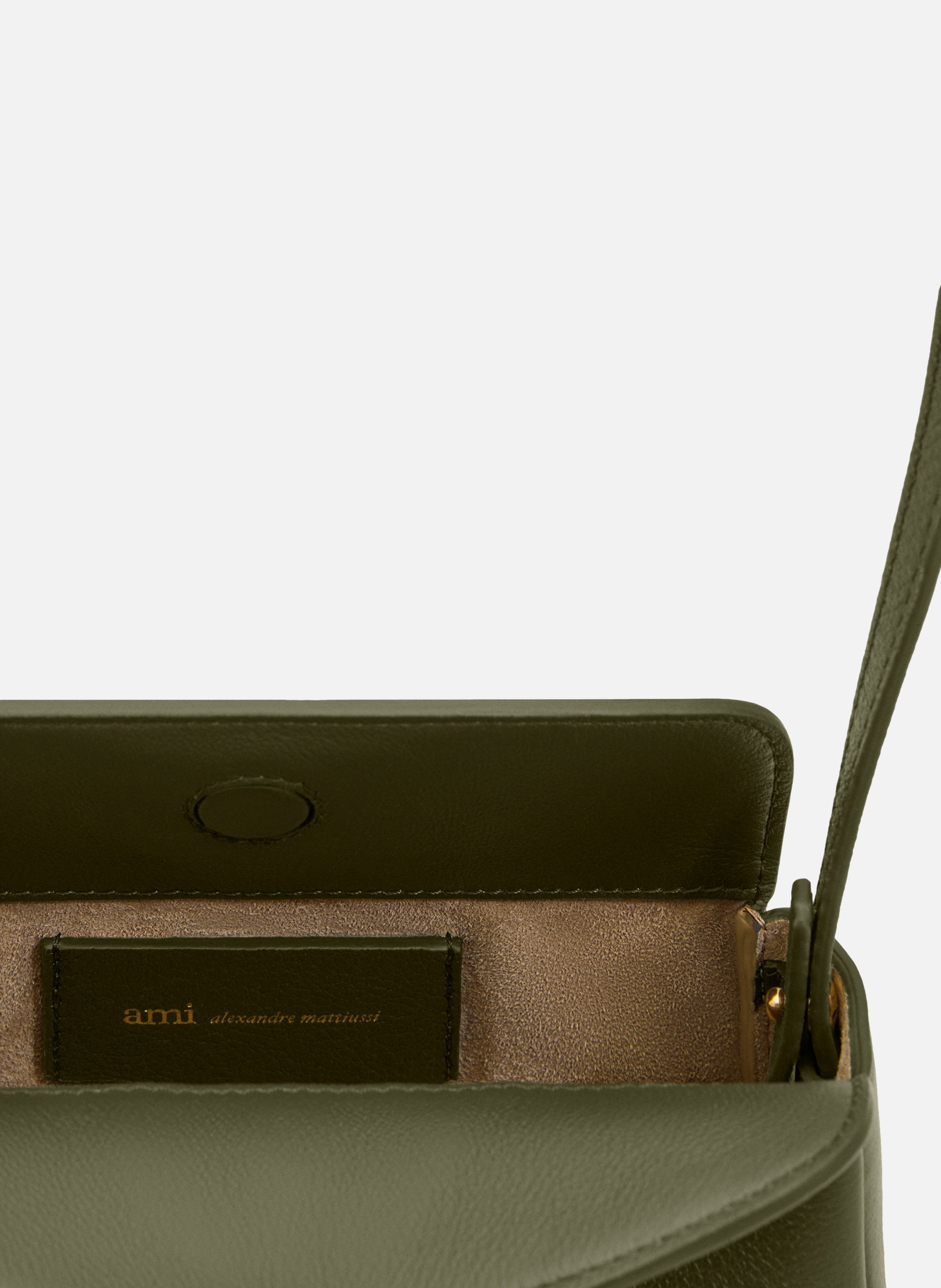 Mini sac carrousel unisexe en cuir de veau AMI PARIS Vert