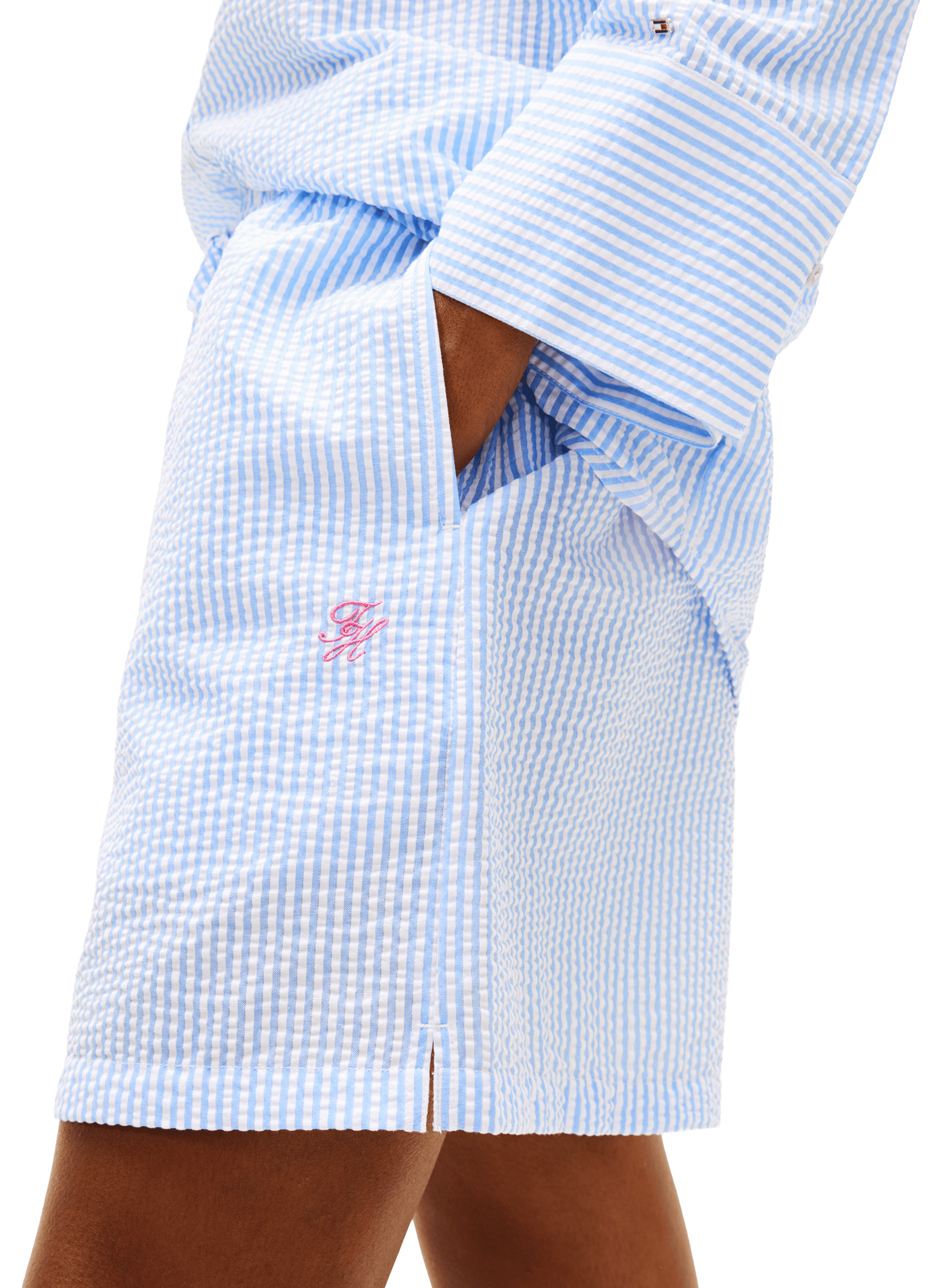 Striped oversized t-shirt with embroidered logo TOMMY HILFIGER Blue