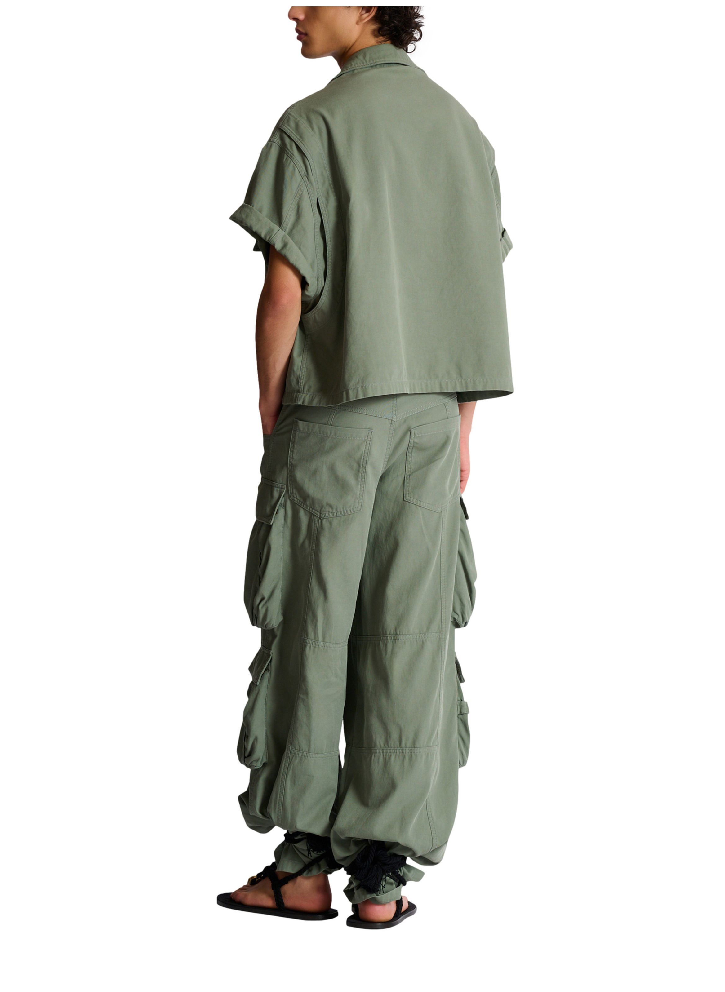 Chemise utility en coton BALMAIN Vert